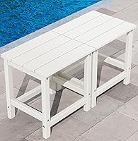 Vista 42 de KINGYES Juego de 2 mesas auxiliares para exteriores, mesa auxiliar Adirondack de doble capa, Aruba