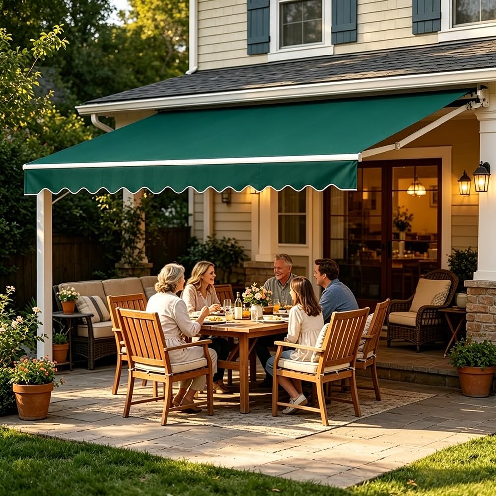 Toile de Rechange pour Auvent Vert 250x200cm 360x300cm 400x300cm | Toile Imperméable et Résistant aux U-V pour Terrasse, Jardin et Patio(300x240cm)