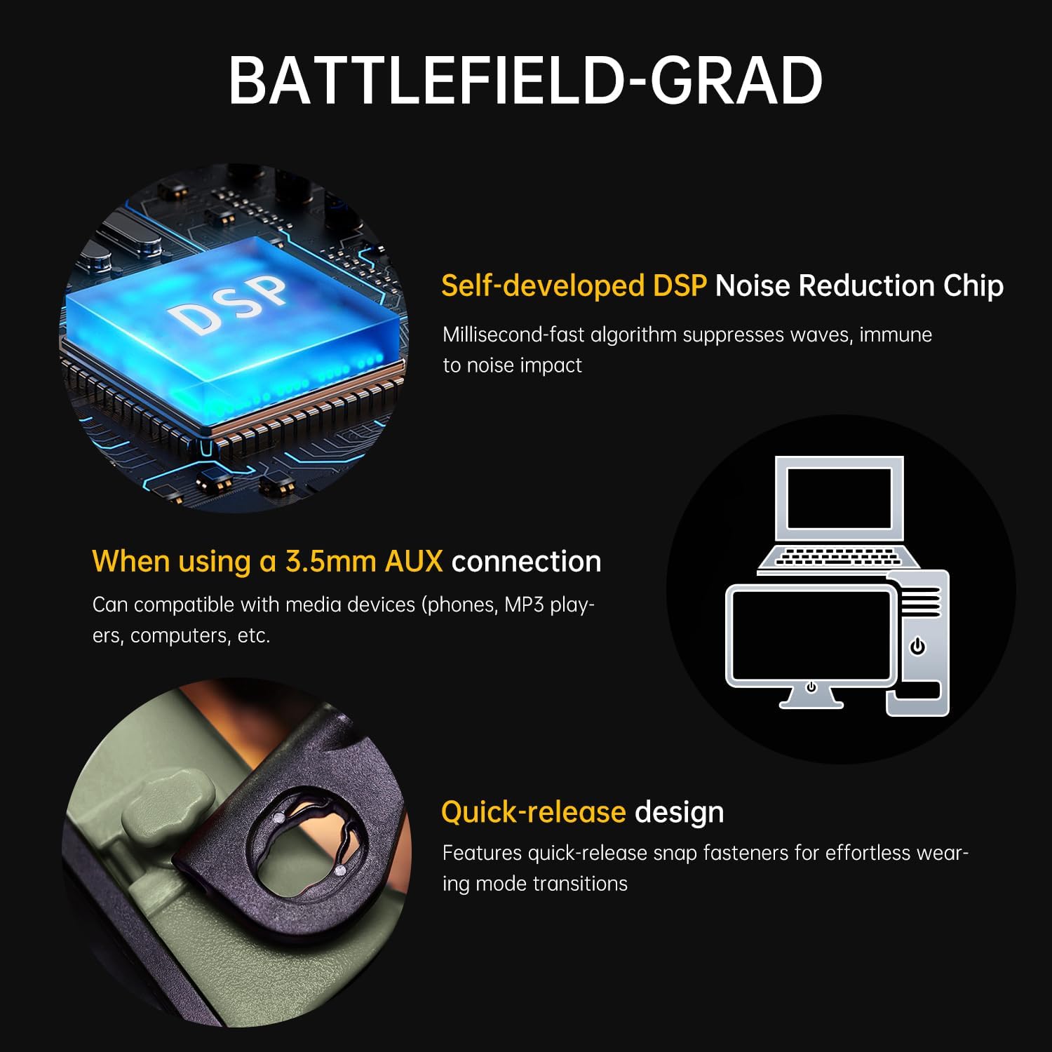 EARMOR M31 PLUS Electronic Ear Protection for Shooting, Tactical Headset Earmuffs with Noise Cancelling & Sound Amplification - Image 5