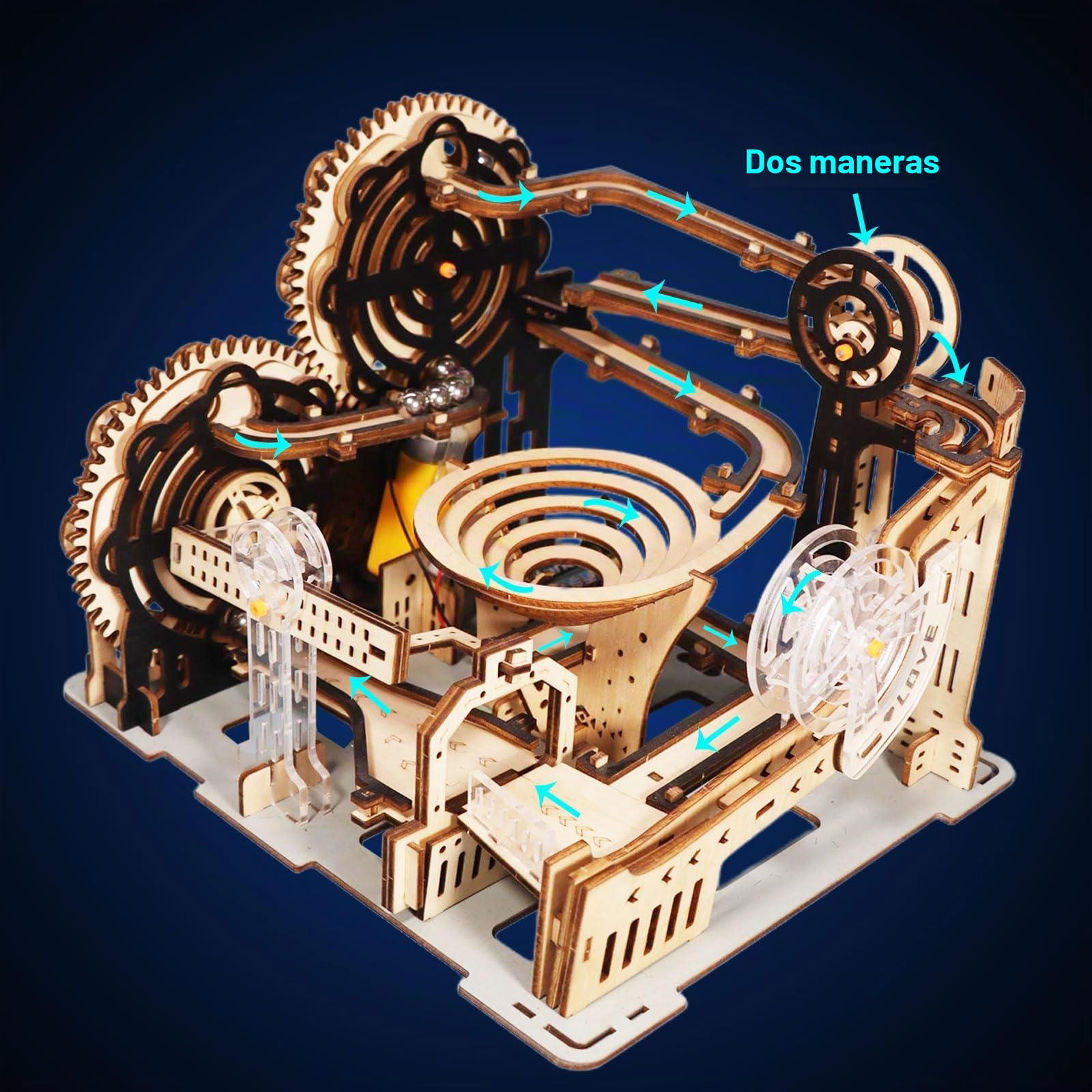 MUSIC PARK Manualidades y Maquetas para Construir Adultos Pista de canicas Puzzle 3D Madera Rompecabezas Adultos con Dos Rutas Creativas Regalo Ideal para Hombres y Adolescentes