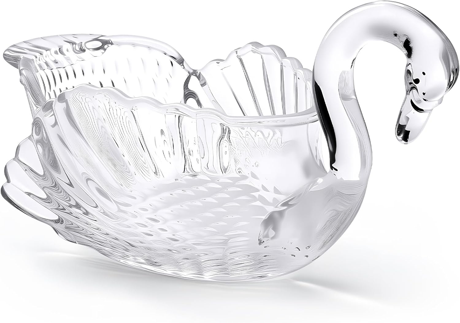 Patelai 9.84 x 5inch Crystal Swan Bowl Decorative Centerpiece Bowl for Candy Dish Flower Vase Fruits Table Decoration