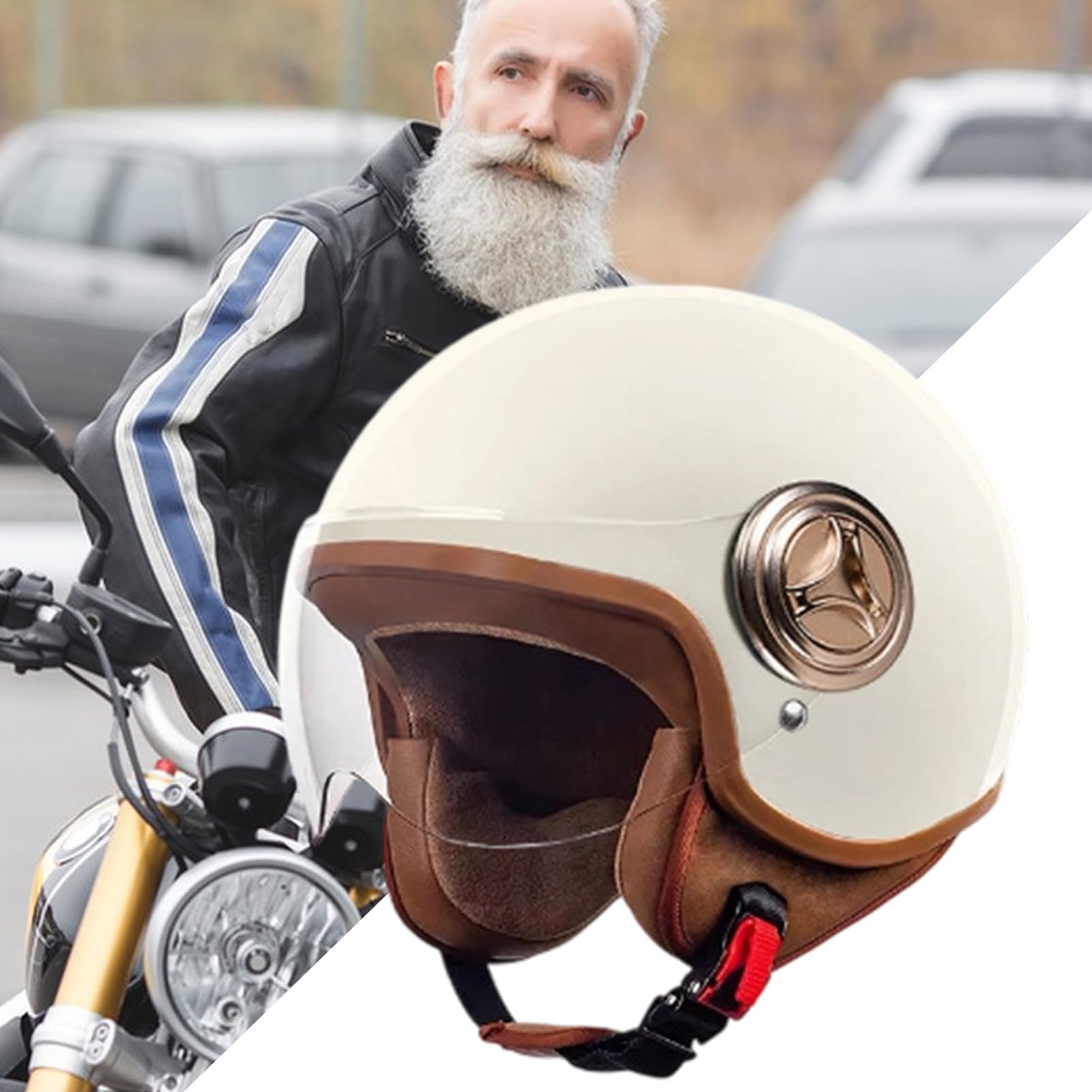 Kask rowerowy, półtwarzowy sprzęt skuter, odzież rowerowa bezpieczeństwa, 11,02 x 9,06 cala, lekka wentylowana powłoka, regulowany bezpieczny krój, idealny do wyścigów, ulicy, moped