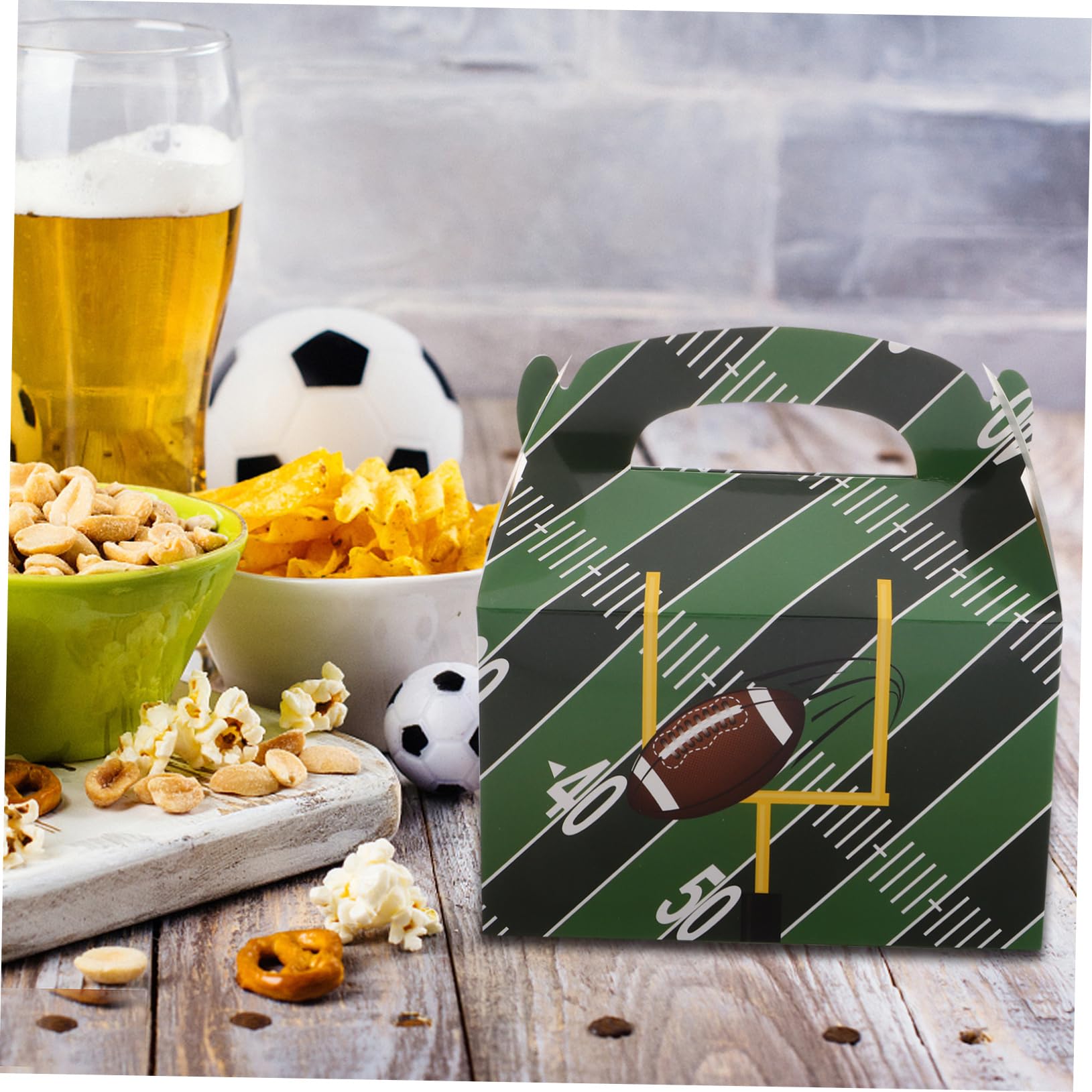 SOLUSTRE 50pezzi Scatole Per Trattamenti Sportivi Confezione Per Compleanno e Shower Contenitori Per Snack e Dolci Design Rugby Per Sportivi