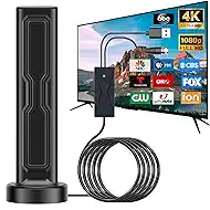 2026 Upgrade Digital TV Antenna for Smart TV Indoor 900+ Miles Long Range with Amplifier Signal Booster, 360 Reception Portable, Support 8K 4K 1080P All TVs
