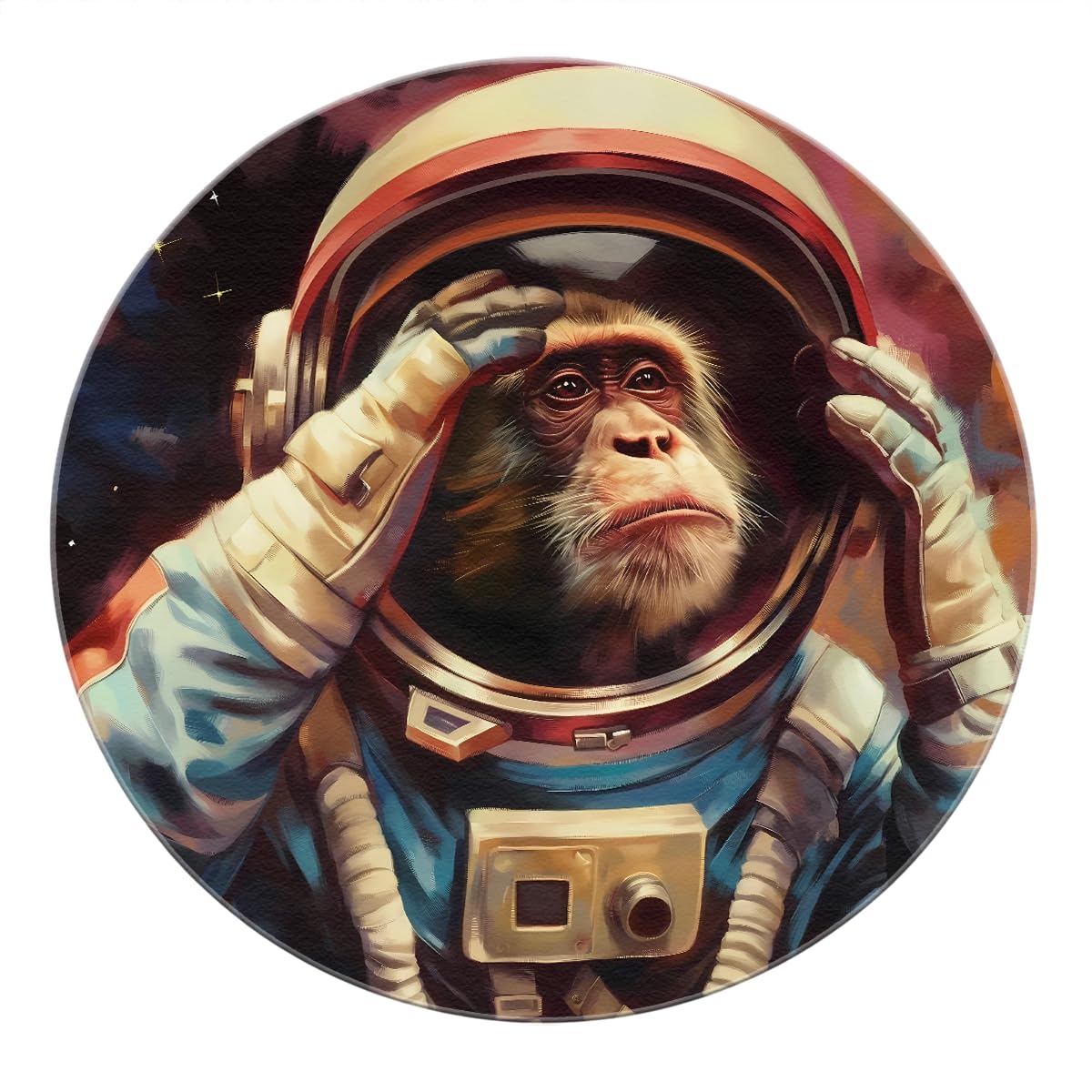Okrągły dywan 180 cm (okrągły) nowoczesny inspirujący zwierzęta miękki składany małpa astronauta kolorowe koło dywaniki do biura gabinetu przedszkola domu