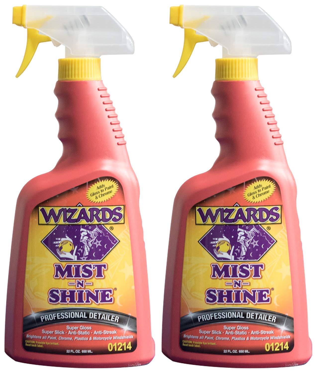 Aeridok Wizards - Mist-N-Shine Professional Car Detailing with a High-Gloss Finish and Surface Protection Spray (2 Pack, 22 oz. Each Bottle)