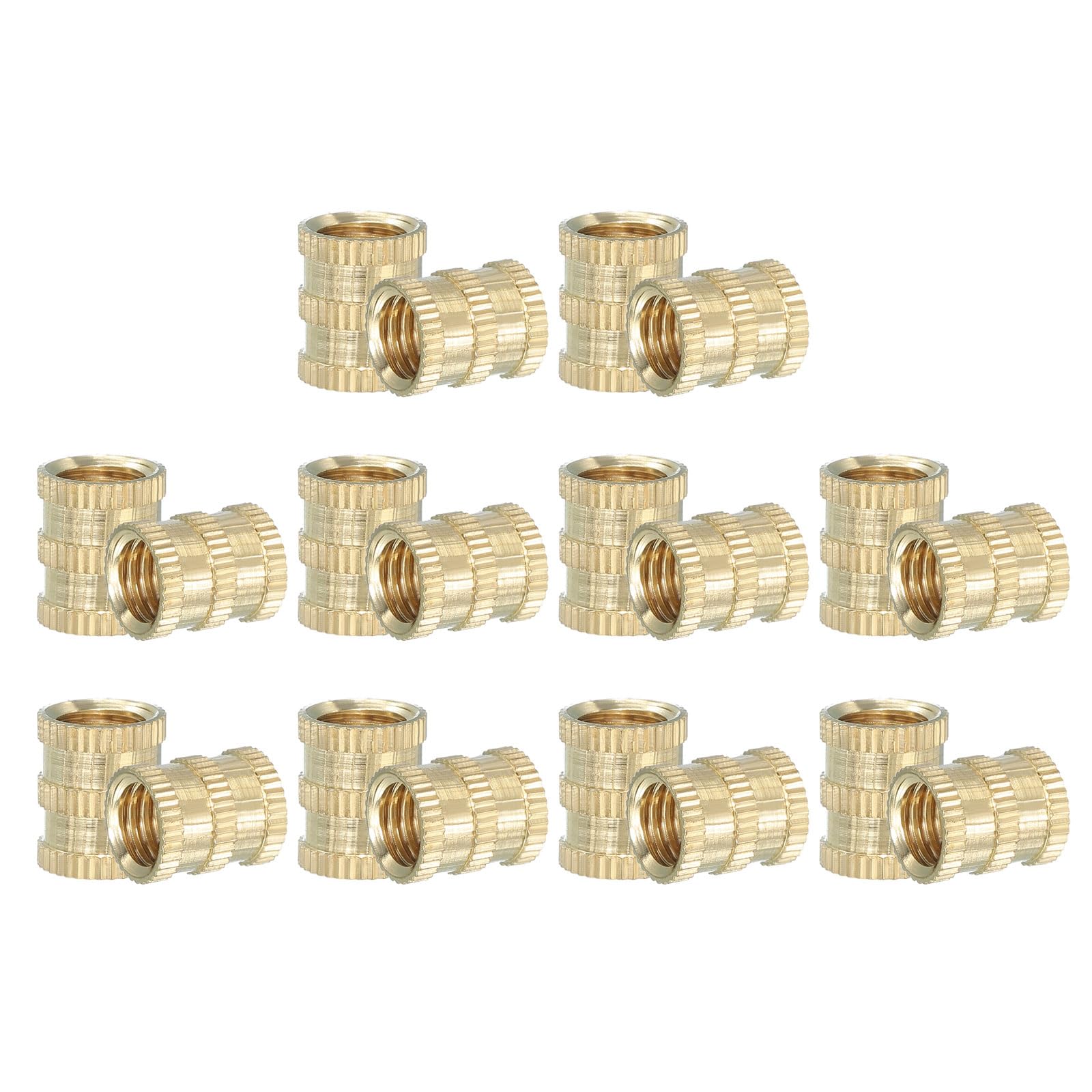 PATIKIL M8 Threaded Inserts, 20 Pcs Female Metric Brass Knurled Nuts Heat Set Insert for Plastic 3D Printing Components (M8x12x10mm)