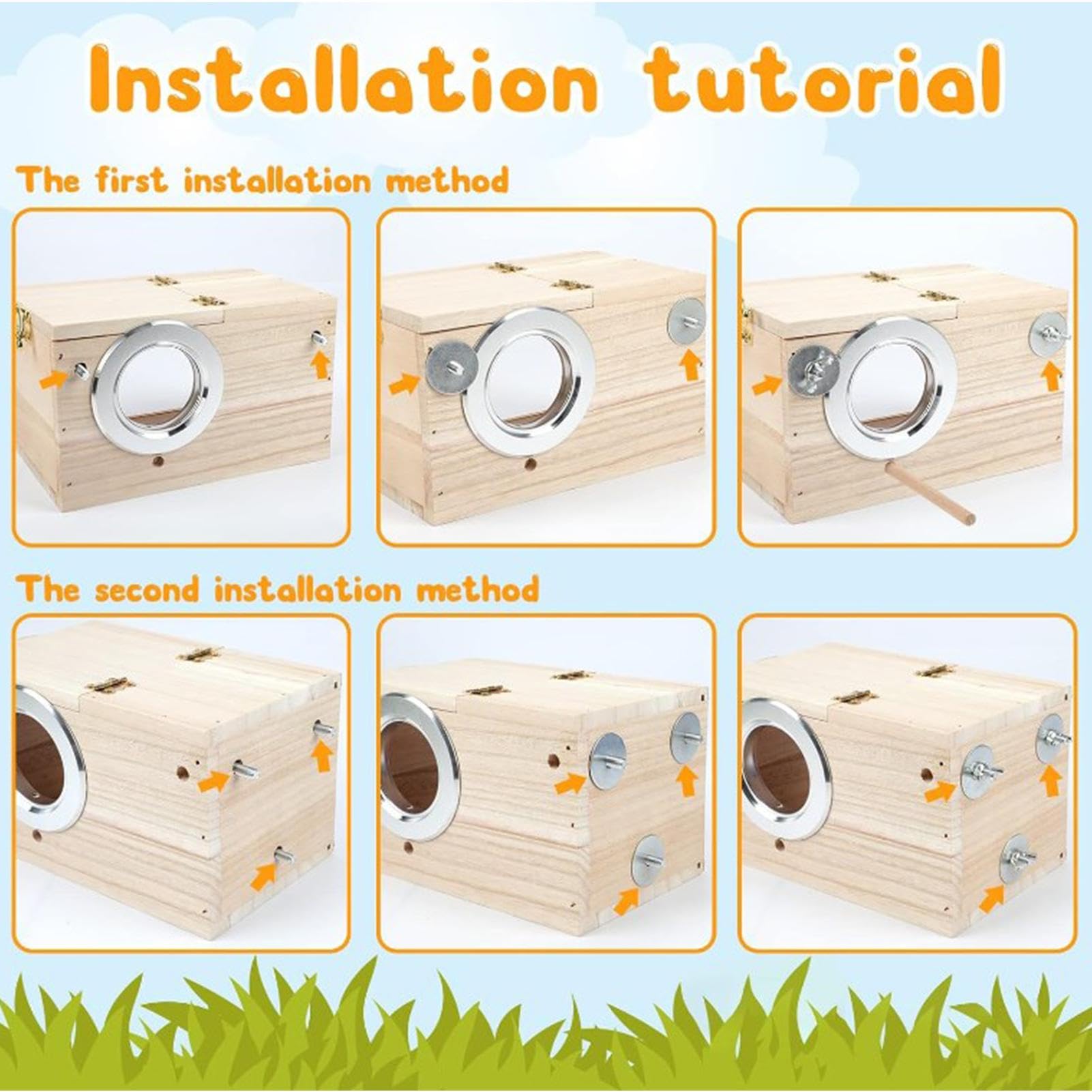 Nichoir d'élevage en bois pour perroquets, perruches, inséparables