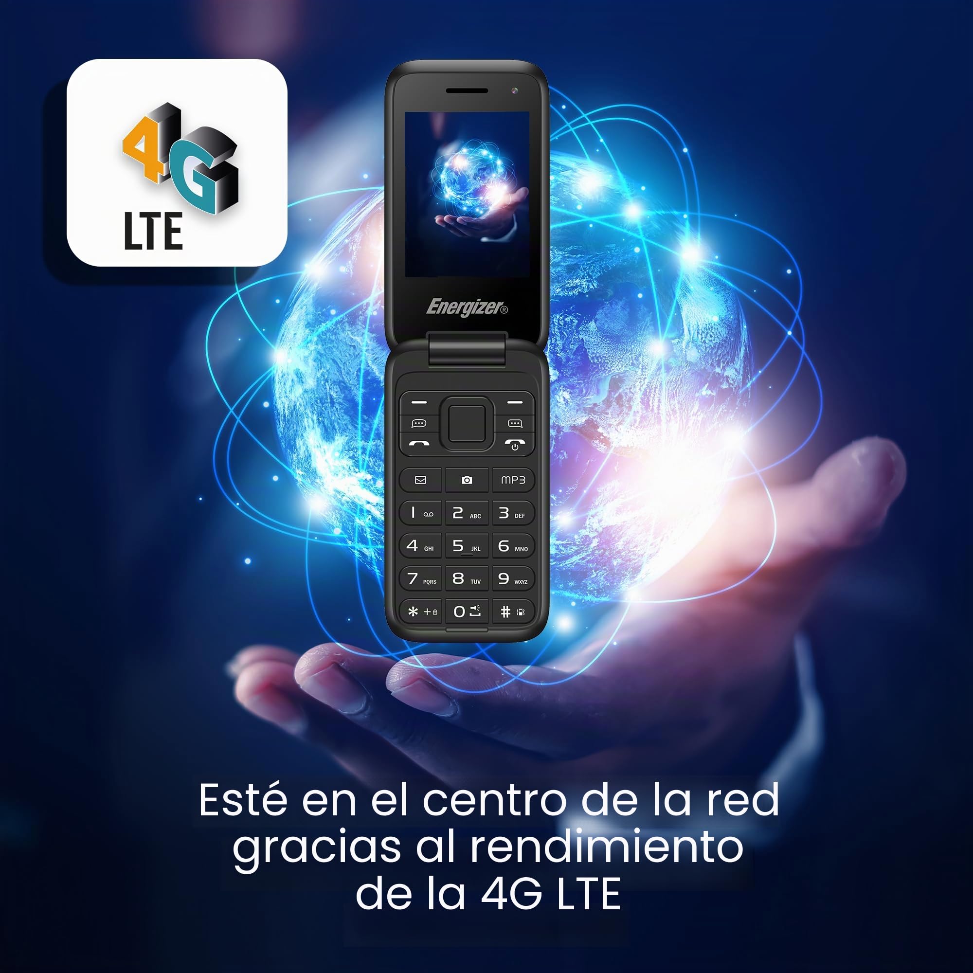 Energizer – E282SC+ – 4G LTE – Batería de 1400 mAh – Dual SIM (Nano-SIM) – 3 años de garantía – Negro – Desbloqueado – Cámara de 2 MP