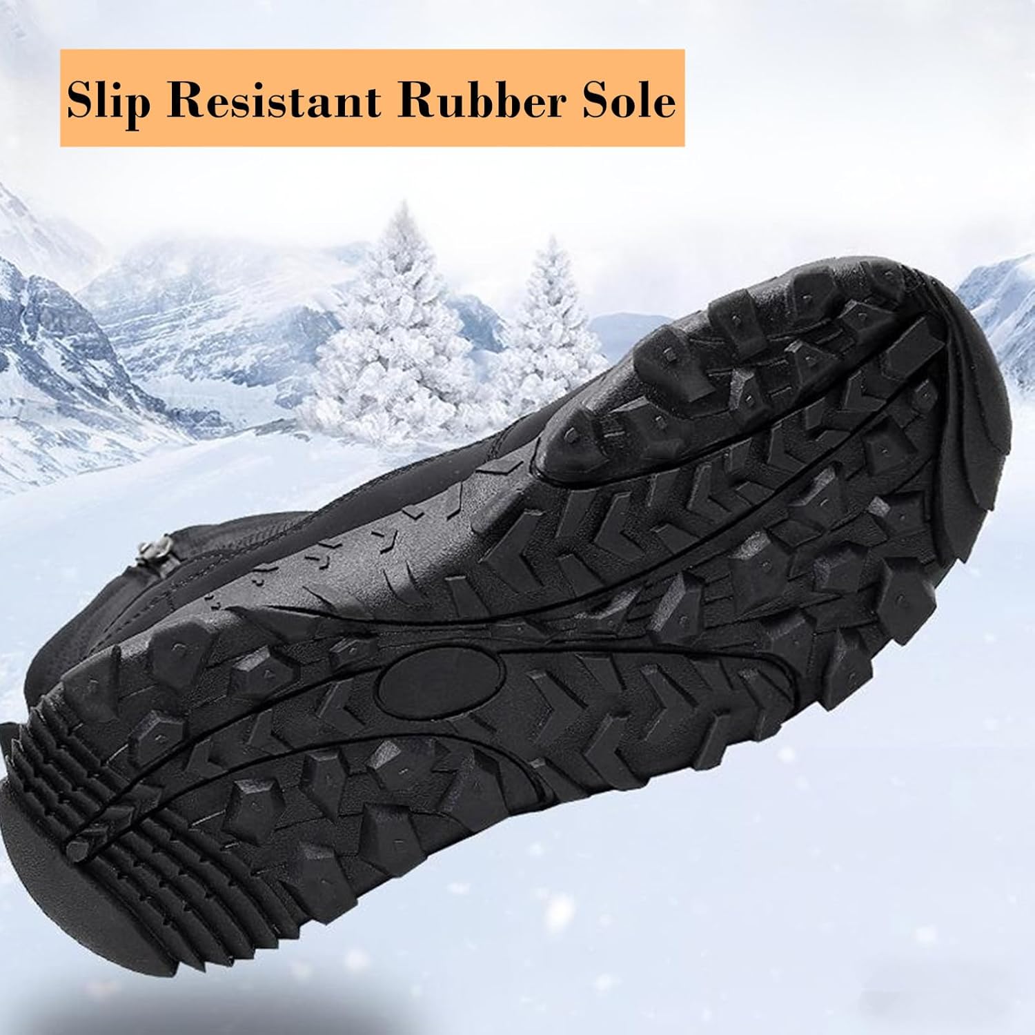 DADAWEN Men's Waterproof Winter Snow Boots Non-Slip Outdoor Hiking Athletic Warm Fur Lined Cold-Weather Boots - Image 5