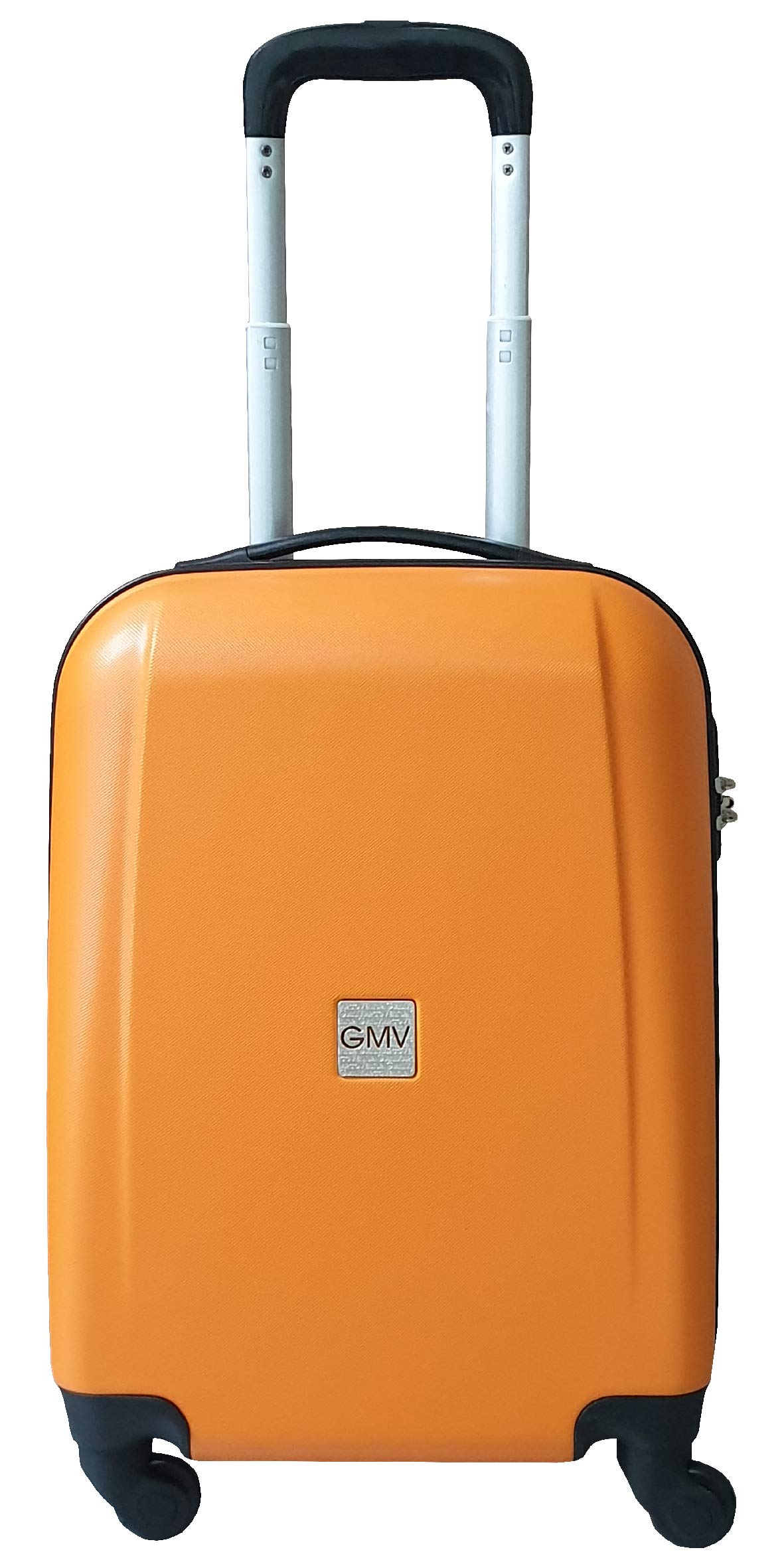 Hard Shell ABS 4 wheel Spinner Lightweight Hand Luggage Cabin Travel Trolley (ORANGE)