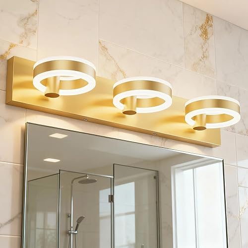 Miniatura 9 de Lámparas LED de baño, luces negras de tocador de 33 pulgadas, modernos apliques de pared acrílicos de 4 luces, accesorio de iluminación de pared