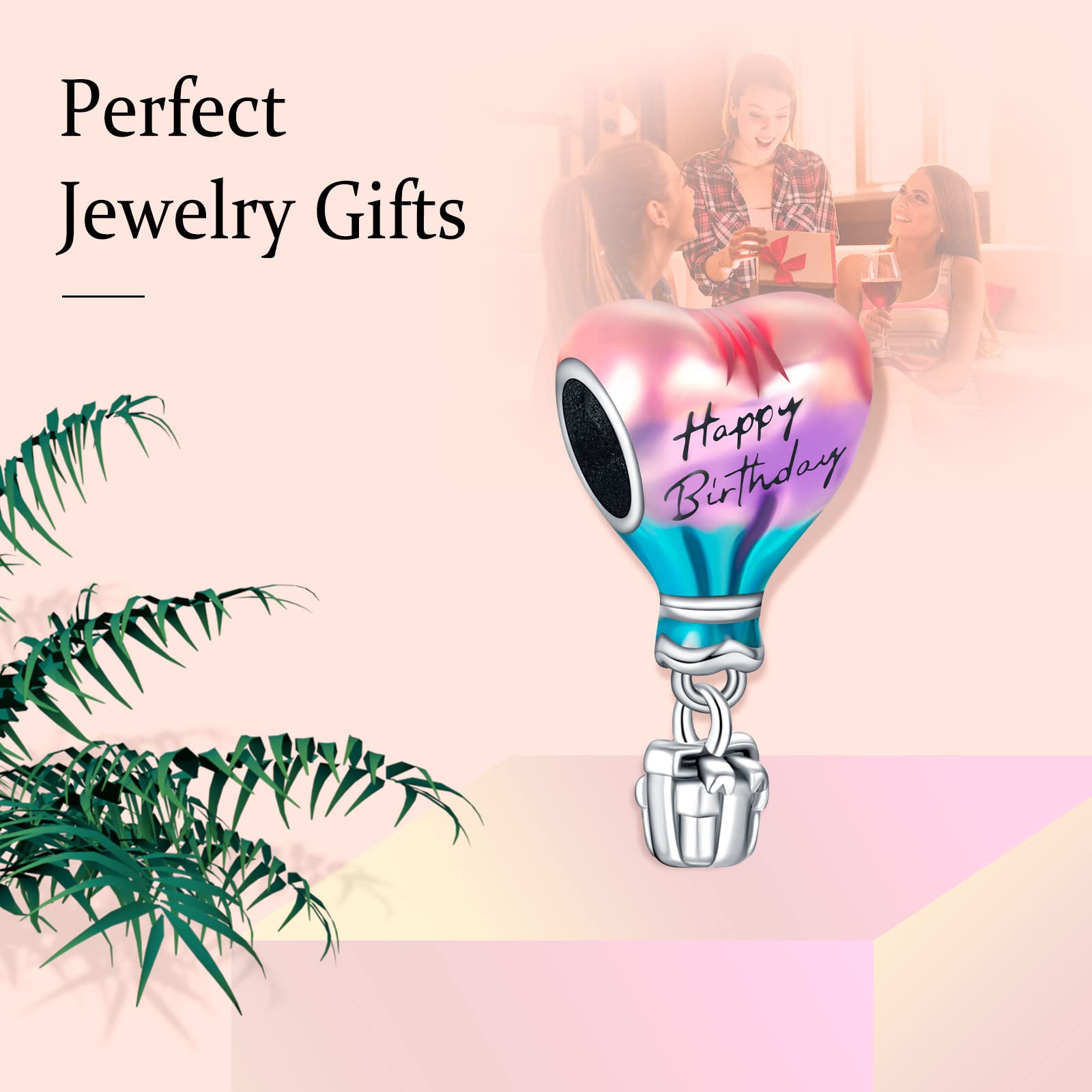 LaMenars 2022 Nuovo Cartone Animato Oceano Vetro di Murano Punto Charm per Le Donne Ciondolo in Argento Sterling 925 con Cubic Zirconia Fit Europe Regali per Le Donne Bracciale e Collana