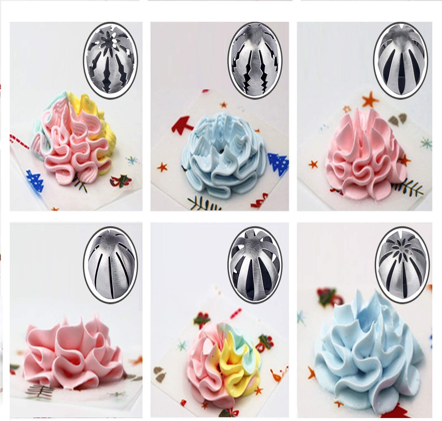 4 Punte Russe Per Decorazione Torte In Acciaio Inox - Set Bocchette Per Glassare E Decorare Dolci - 3