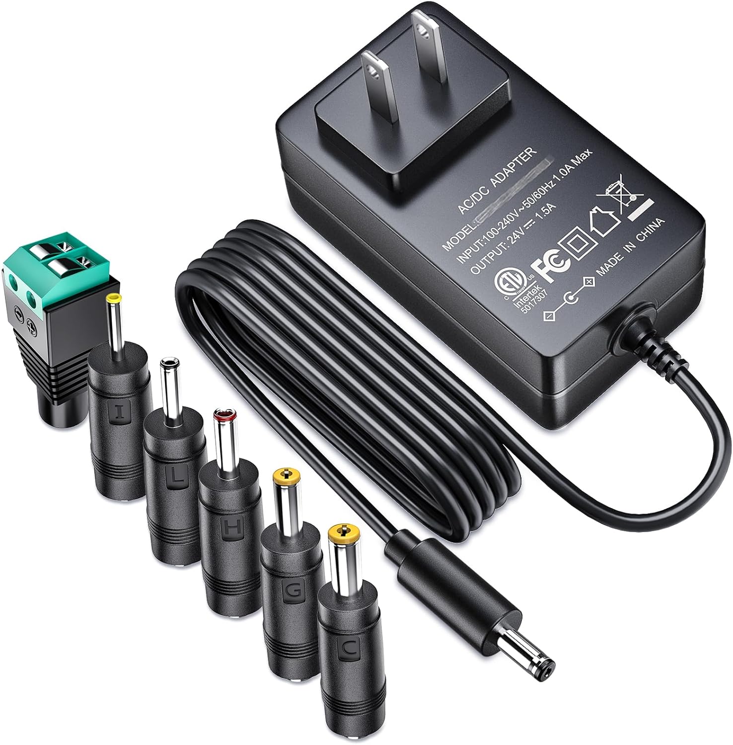 SoulBay 24V 1.5A Power Adapter AC100-240V to DC 24 Volt 1500mA Switching Power Supply Charger with 6pcs Adapters for Massage Gun LED Strip Light CCTV Camera Diffuser Humidifier Soundbar Printer SoulBay 24V 1.5A Power Adapter AC100-240V to DC 24 Volt 1500mA Switching Power Supply Charger with 6pcs Adapters for Massage Gun LED Strip Light CCTV Camera Diffuser Humidifier Soundbar Printer