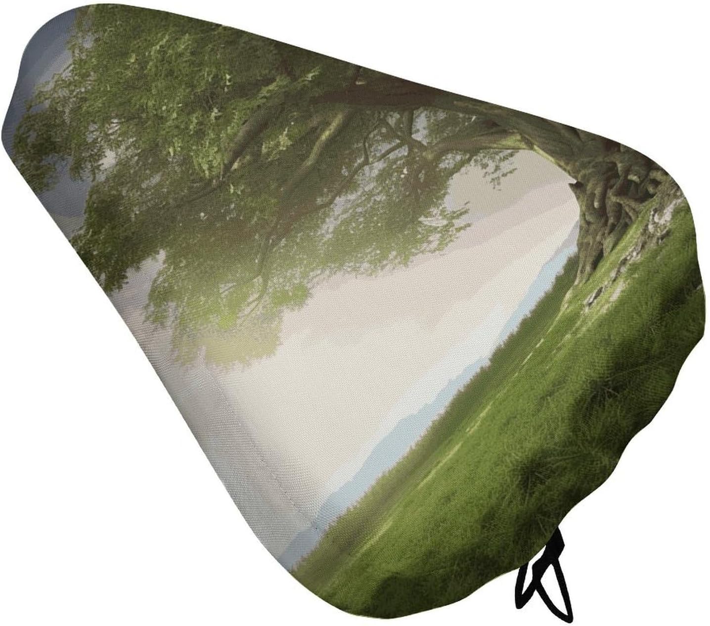 Tree with Branch Scenery Waterproof Bike Seat Cushion with Drawstring for Women Men Soft Padded Bicycle Seat Cover for Comfort Wide Road Bike Saddles Universal Fit for Mountain Exercise