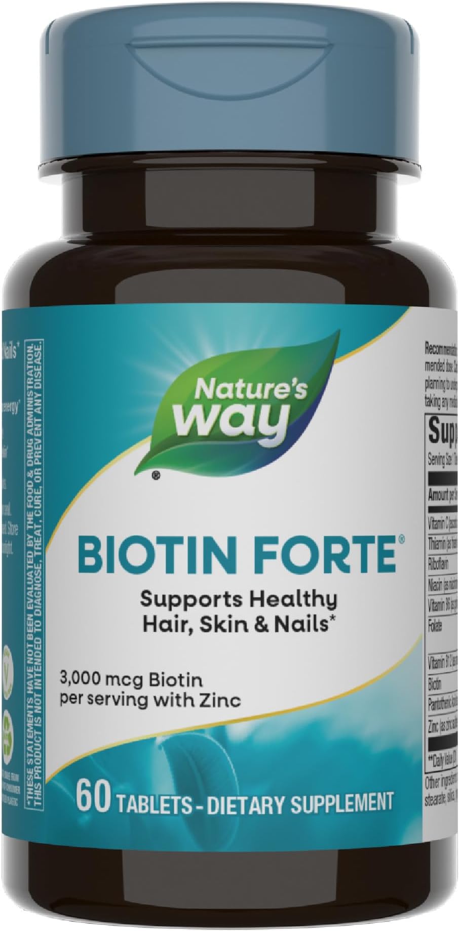 Nature's Way Biotin Forte, Hair Skin and Nails*, 60 Tablets