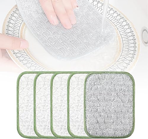 Paño de alambre de doble cara sin arañazos, trapos multiusos para lavar platos de alambre húmedo y seco, no rayan, almohadillas de metal