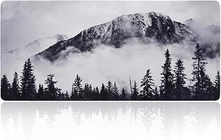 iLeadon Desk Pad Protector, Large Gaming Mouse Pad 35.1 x 15.75-inch 2.5mm Thick, Cute Desk Decor, Office Desk Writing Pad with Non-Slip Rubber Base for Home Office Work Accessories, Foggy Forest