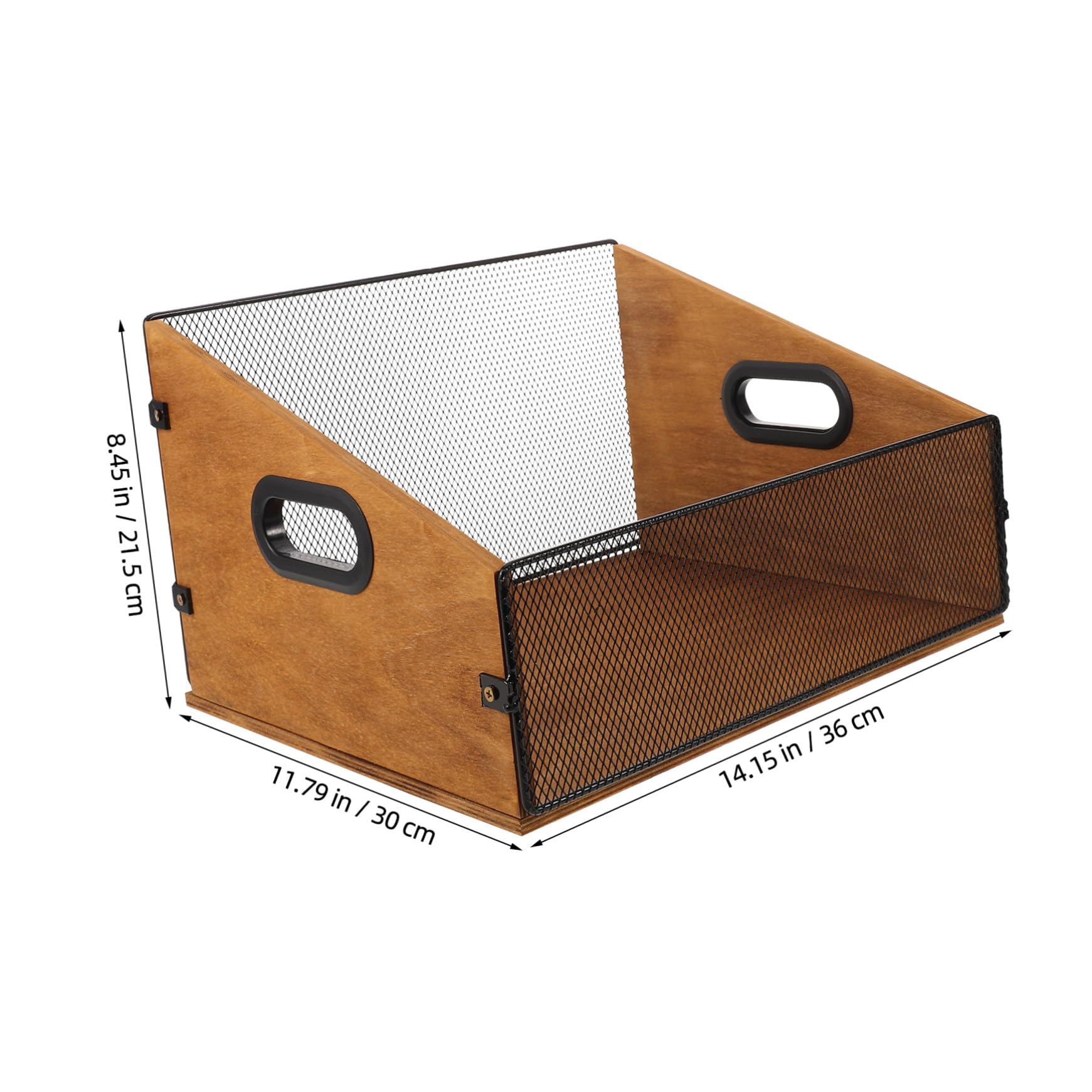 Scatola Porta Vinili in Legno con Maniglie Ergonomiche Organizer Album e File Finitura Liscia Protettiva per Dischi e Libri Cassa Portatile per Media