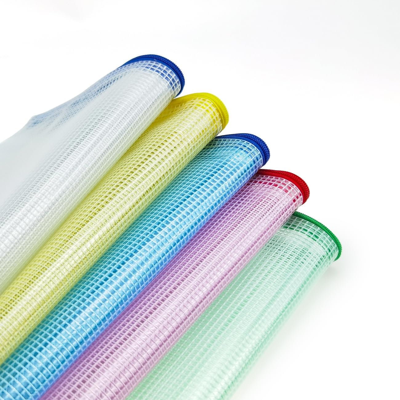AUSTARK 20pcs Mesh Zipper Pouch Bags, Multipurpose Waterproof Organization Storage Bag for Office School Home Travel (A4 Size 13.4''x9.4'', Multicolored)