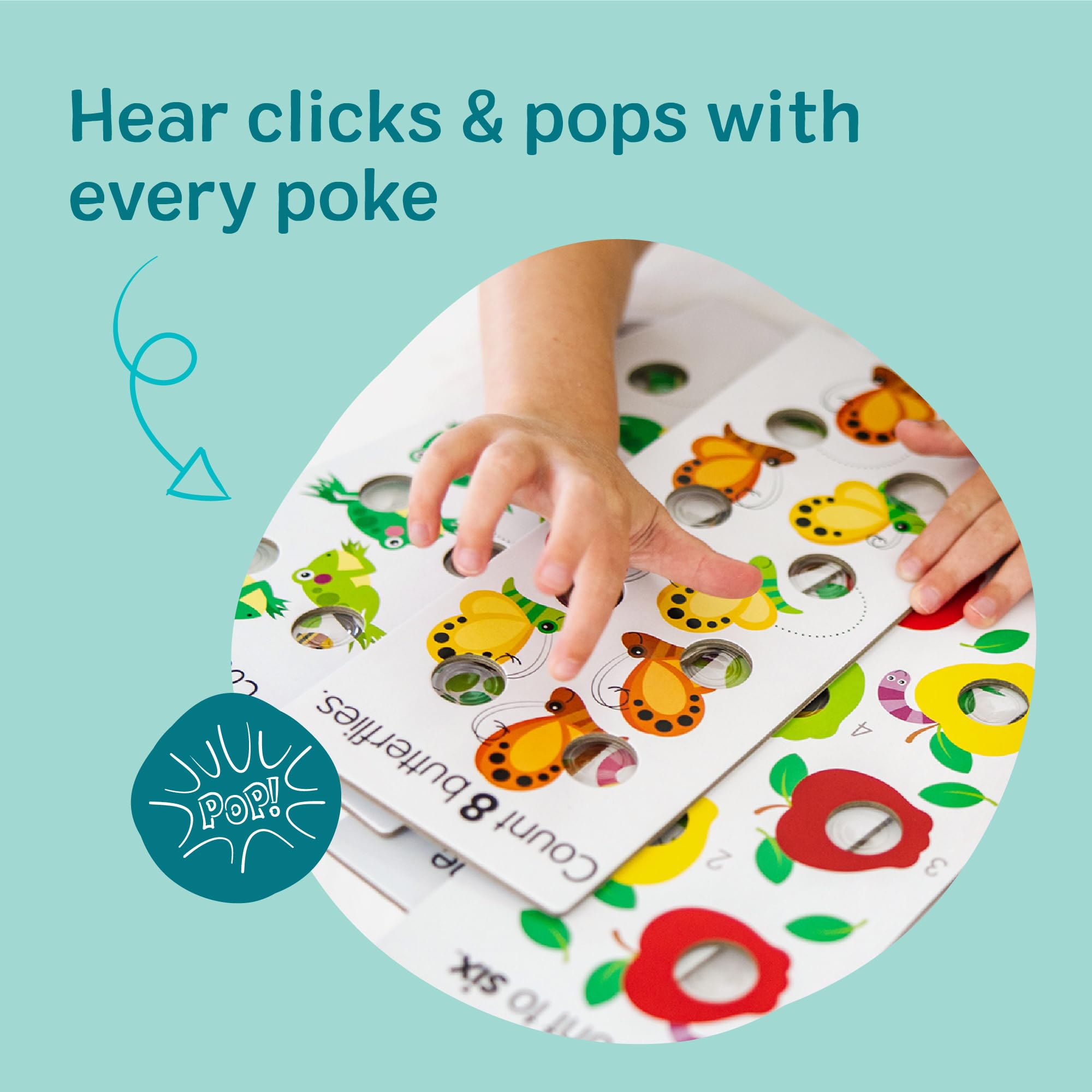 Melissa & Doug Poke-a-Dot! Tarjetas de aprendizaje gigantes, números, formas y colores, 13 tarjetas interactivas de doble cara, actividades educativas para niños pequeños y preescolares, a partir de 1
