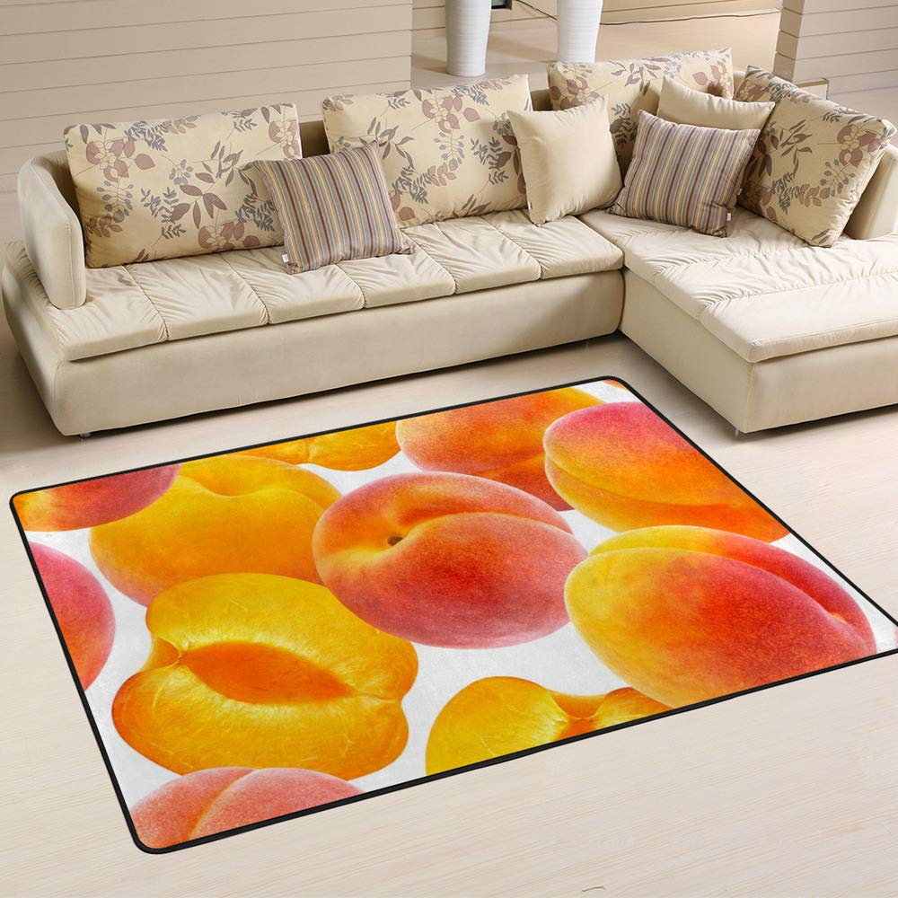 Tapis abstrait feuilles roses anti-tache de taille moyenne 80x58 pour chambre
