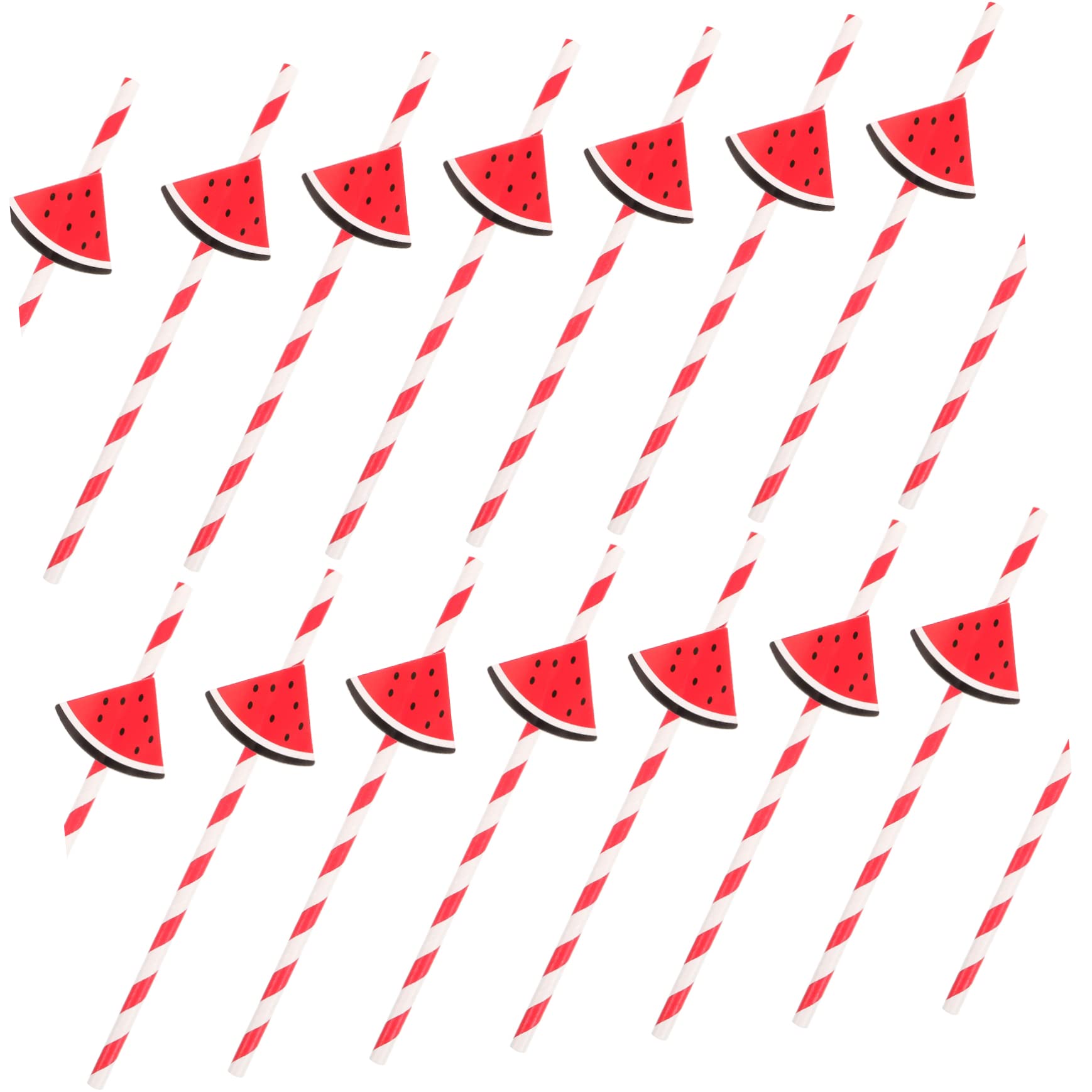 VALICLUD 3 Set Cannucce Di Anguria Decorative Per Feste Di Riutilizzabili Estive Bomboniere Compleanno Tema Spiaggia Cannucce Hawaiane Motivo Anguria Fai Da 30 pezzi * 3