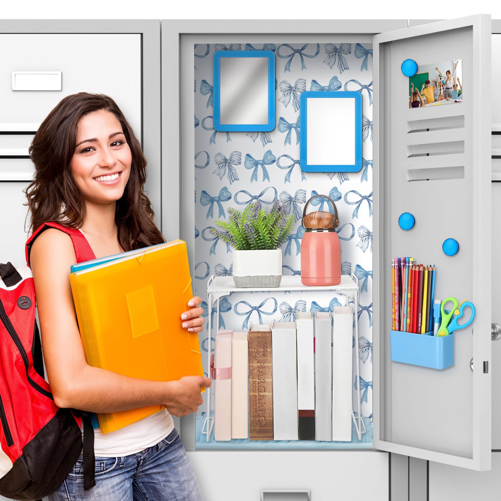 Snapklik.com : Pinkunn 16 Pcs Locker Accessories Kit Locker Organizer ...