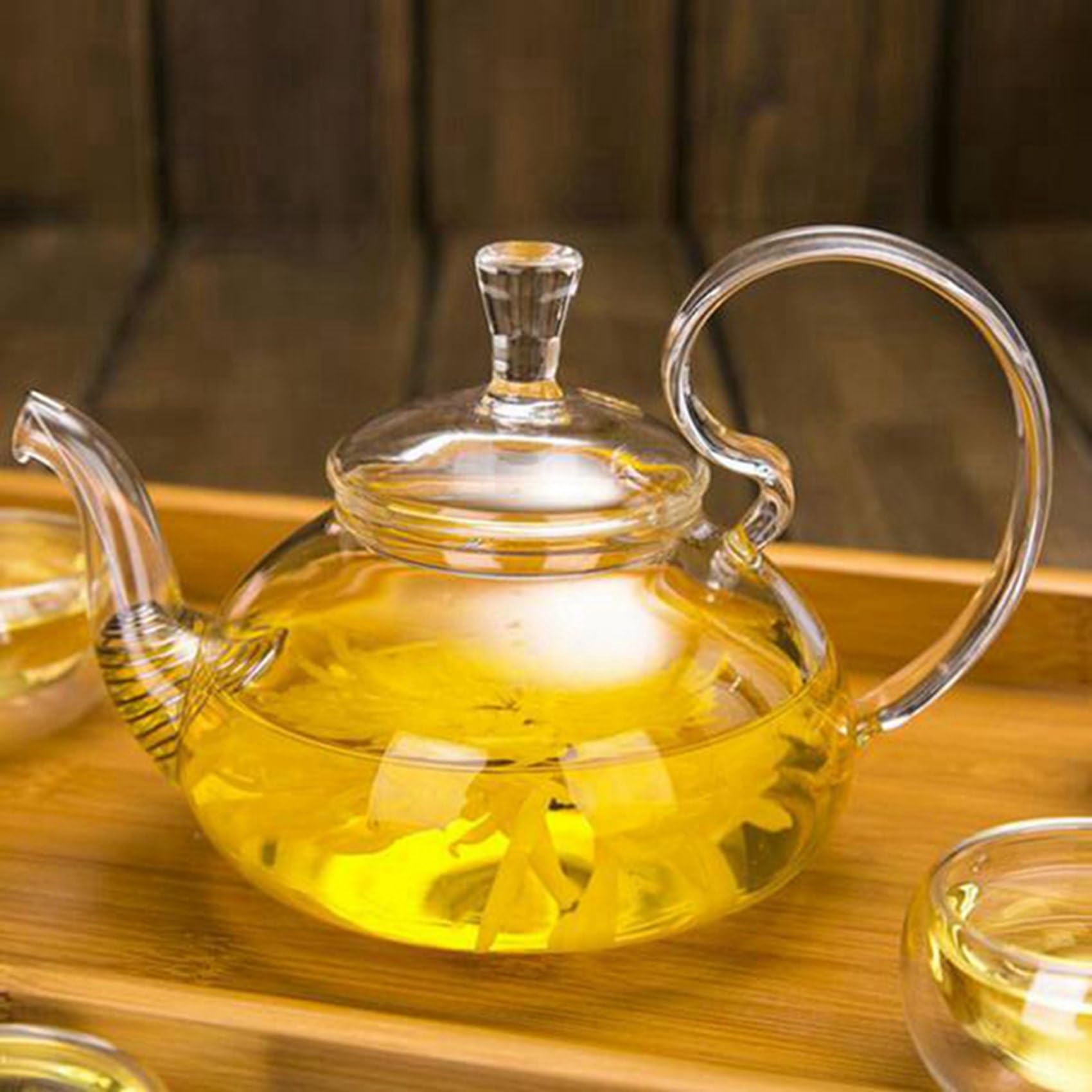 4 x 650 ml odporne na wysokie temperatury szkło do kawy, herbaty kwitnącej z sitkiem