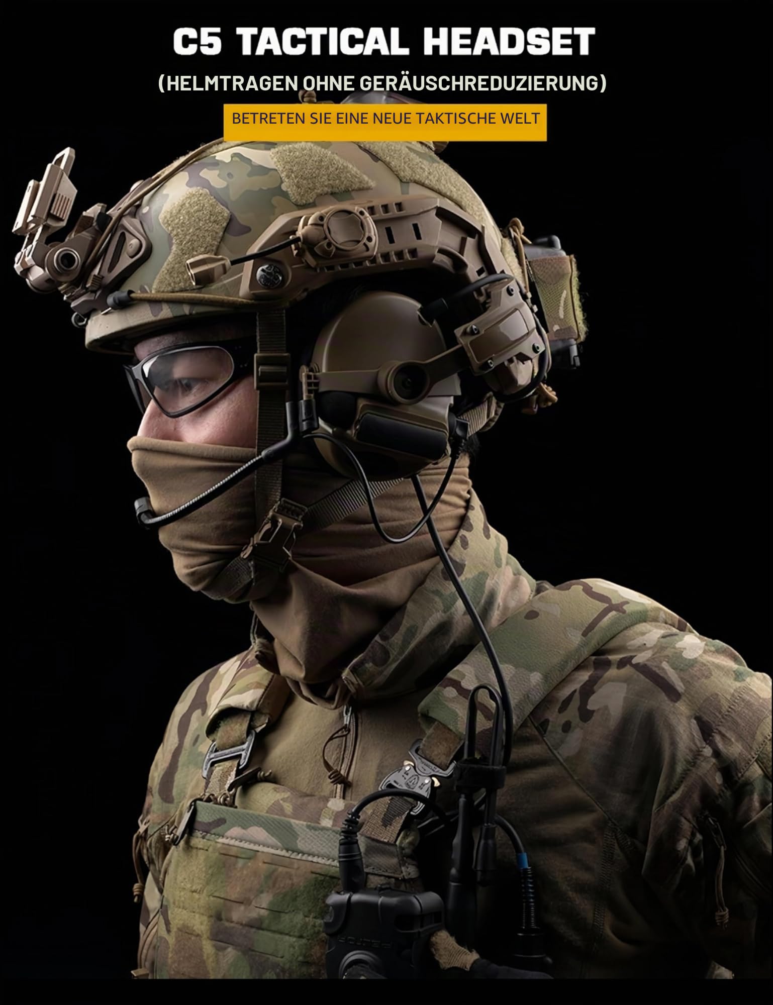 ACEXIER C5 Taktische Kopfhörer Helm (Keine Geräuschunterdrückung) Kommunikationsausrüstung Headset Outdoor Silikon Ohrenschützer