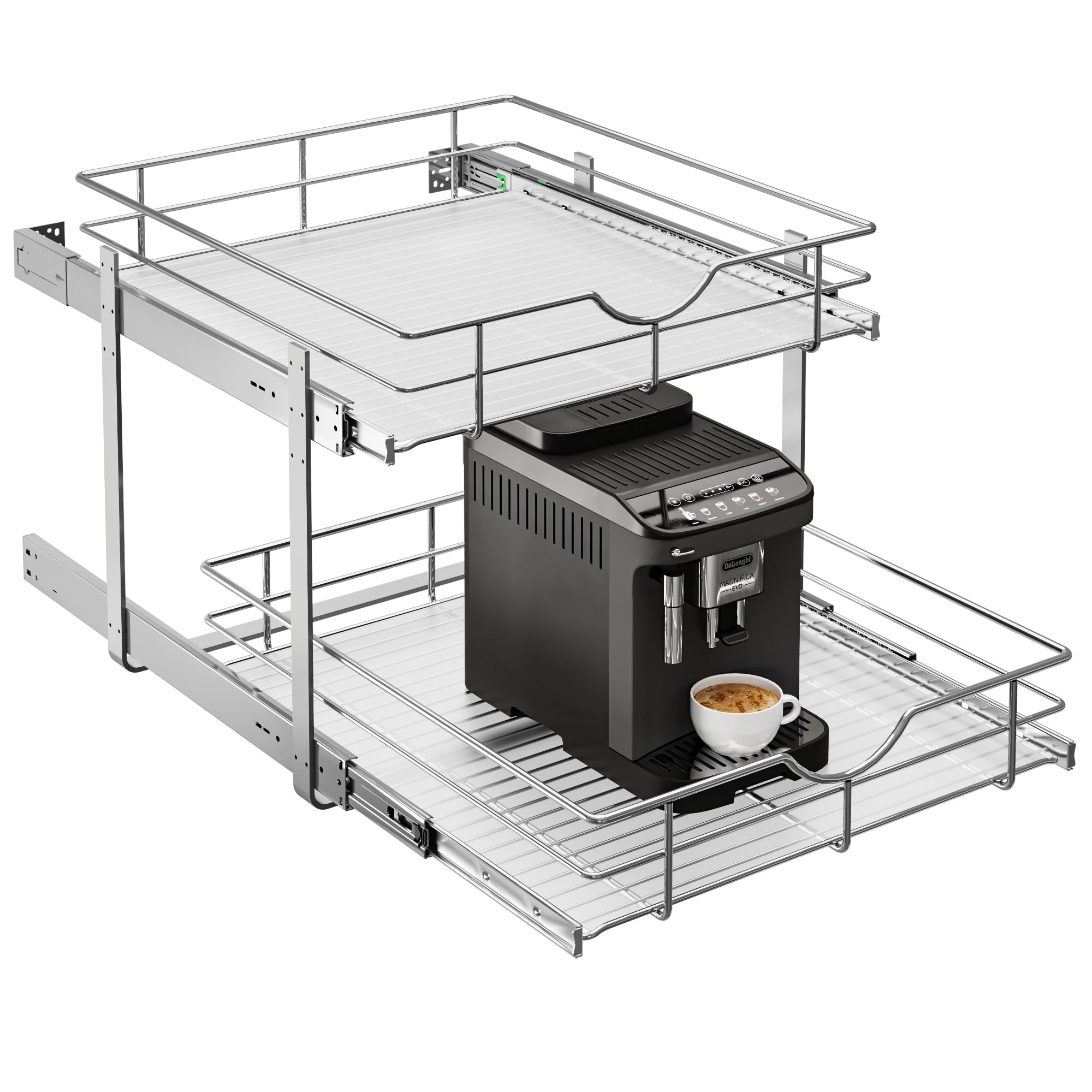 Snapklik.com : 2 Tier Soft Close Pull Out Cabinet Organizer, 20" W X 21