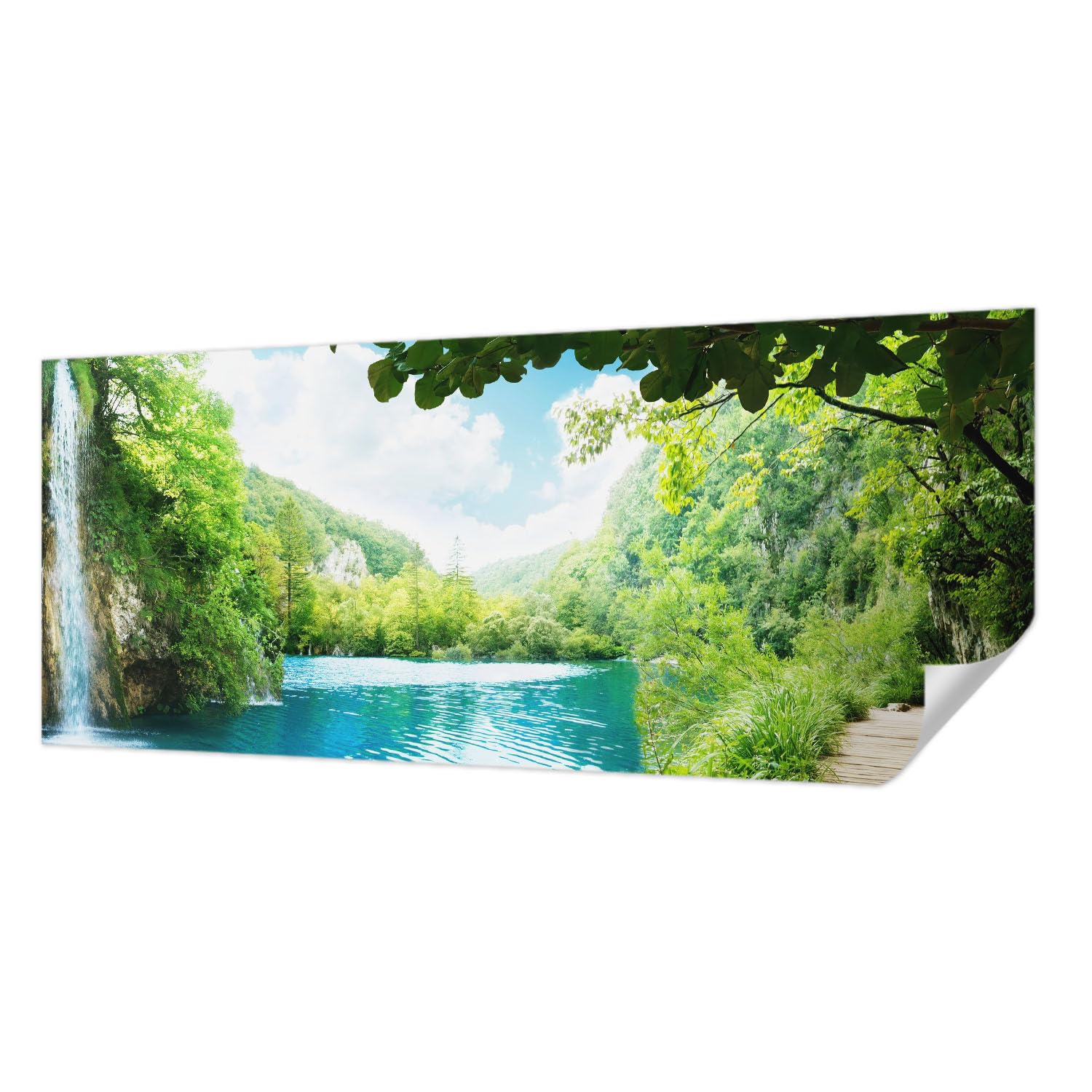 Papier peint adhésif motif oasis naturelle décoration murale
