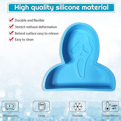 Miniatura 5 de Molde de silicona para Halloween, molde de freshie de fantasmas gritos para cuentas aromáticas, kit de freshies de automóvil, suministros para