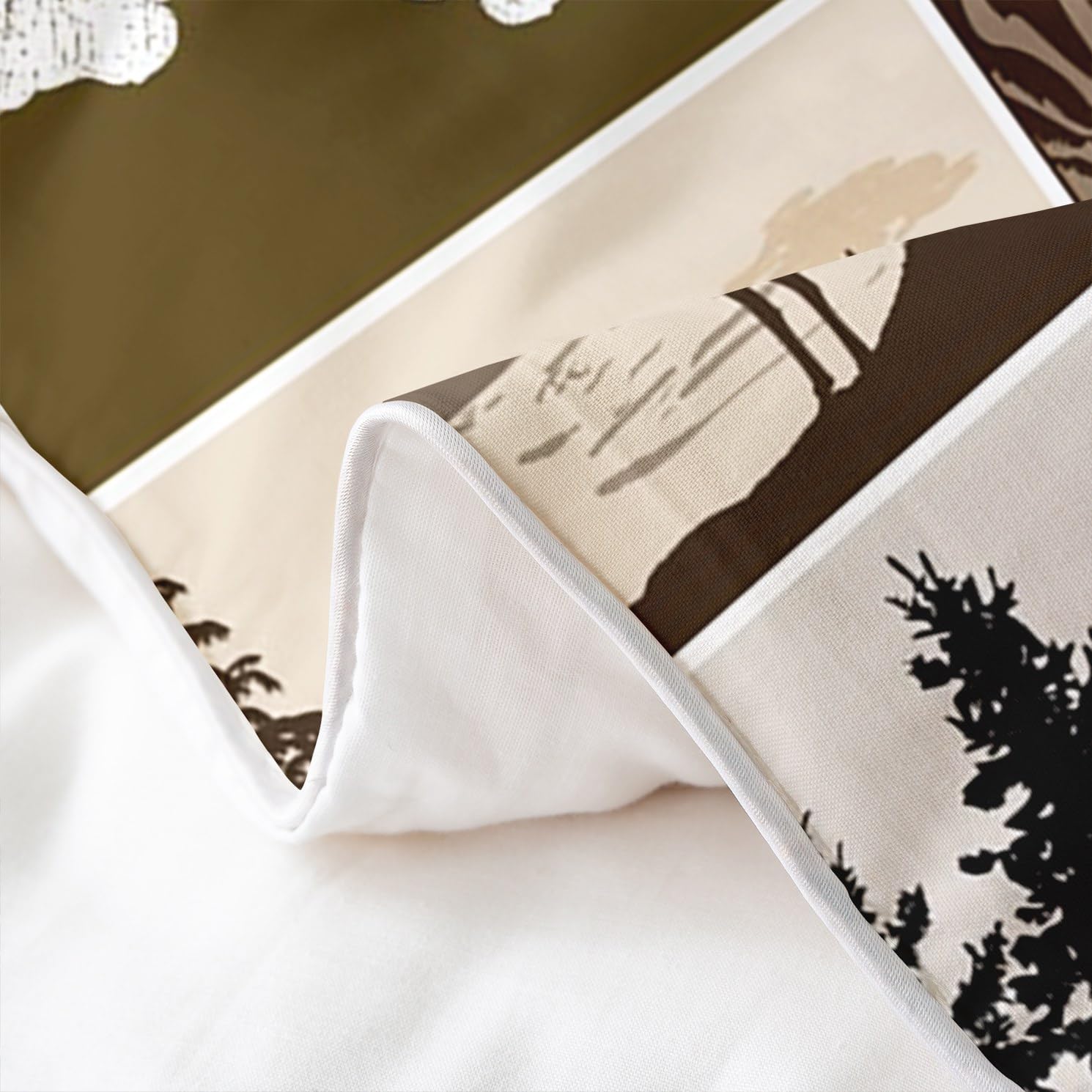 Spannbettlaken-Set Jagd- & Waldtier-Design – Doppelbett Größe, Mikrofaser, Mit Rustikalem Fuchs/Bär/Hirsch-Motiv