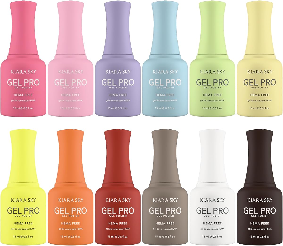 Gel Pro HEMA-FREE Gel Nail Polish Collection, 12 colors each Bottle 0.5 Fl Oz, The Color Spectrum Edit