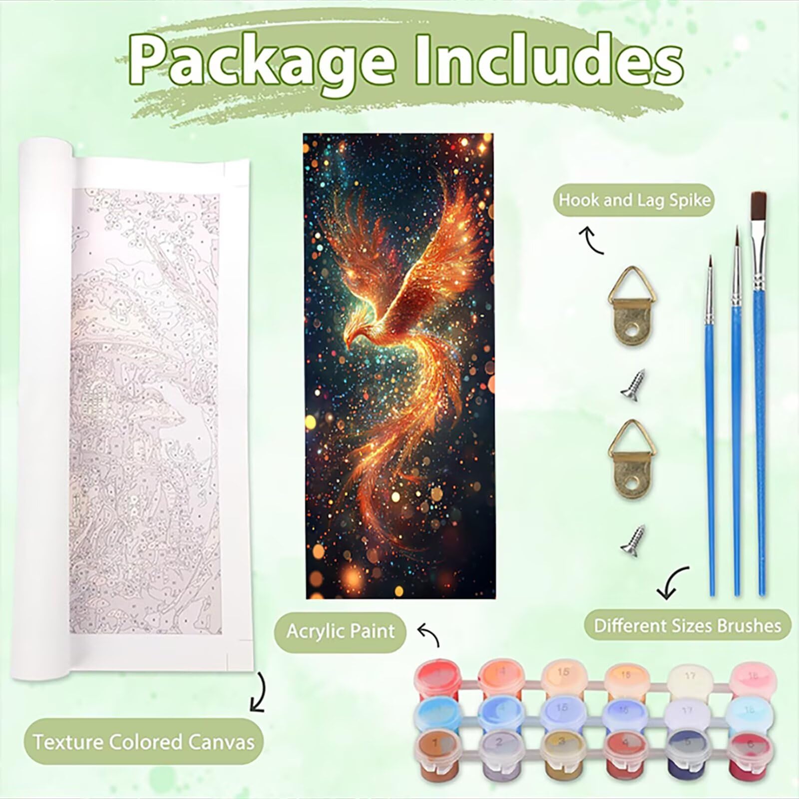 Malen Nach Zahlen 50x150cm Leinwand Tier Malen Nach Zahlen Erwachsene mit Ohne Rahmen, DIY Kreativ Set für Erwachsene mit Pinseln und Acrylfarbe, Zimmer Deko Blase Landschaft Geschenk, P0M-575