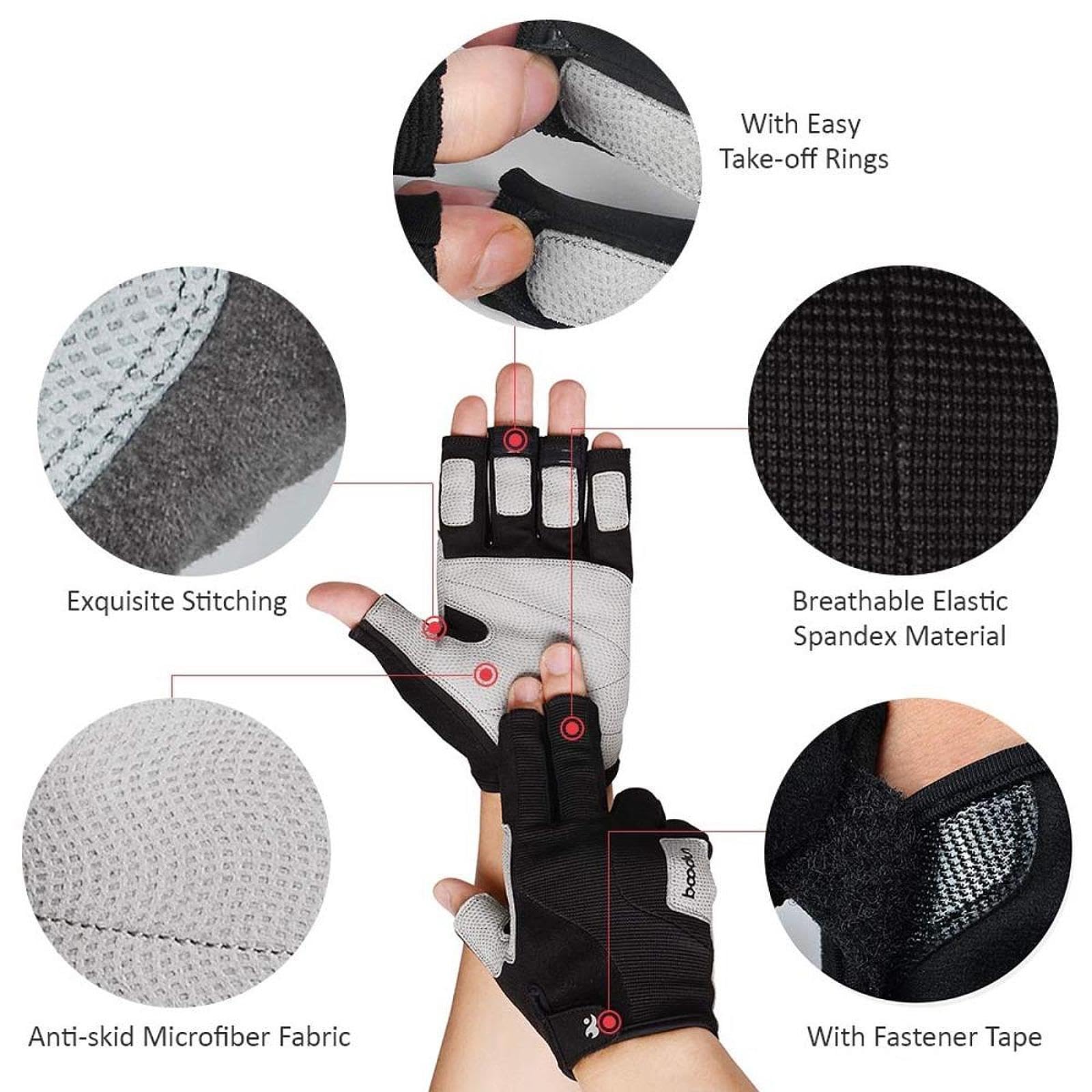 LOVIVER Climbing Guanti Dita Guanti Ciclismo Adulti Guanti Allenamento Uomo Donna Guanti Vela Comodi E Antiscivolo Realizzati in Spandex Adatti per Atti