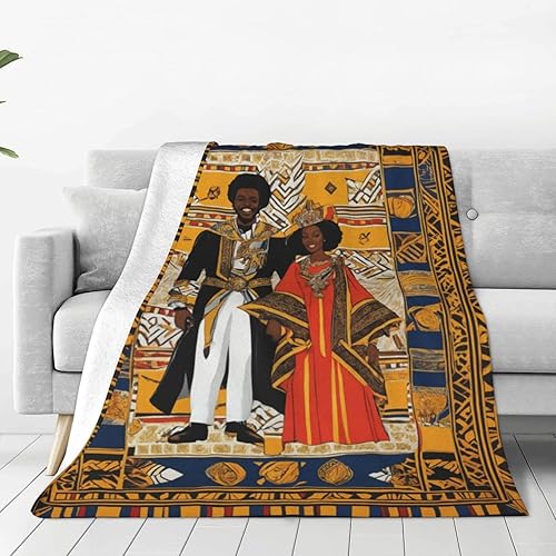 Miniatura 2 de Manta afroamericana, regalo para amantes del rey y la reina ultra suave y acogedora, estilo bohemio, acogedora manta de franela suave para todas las