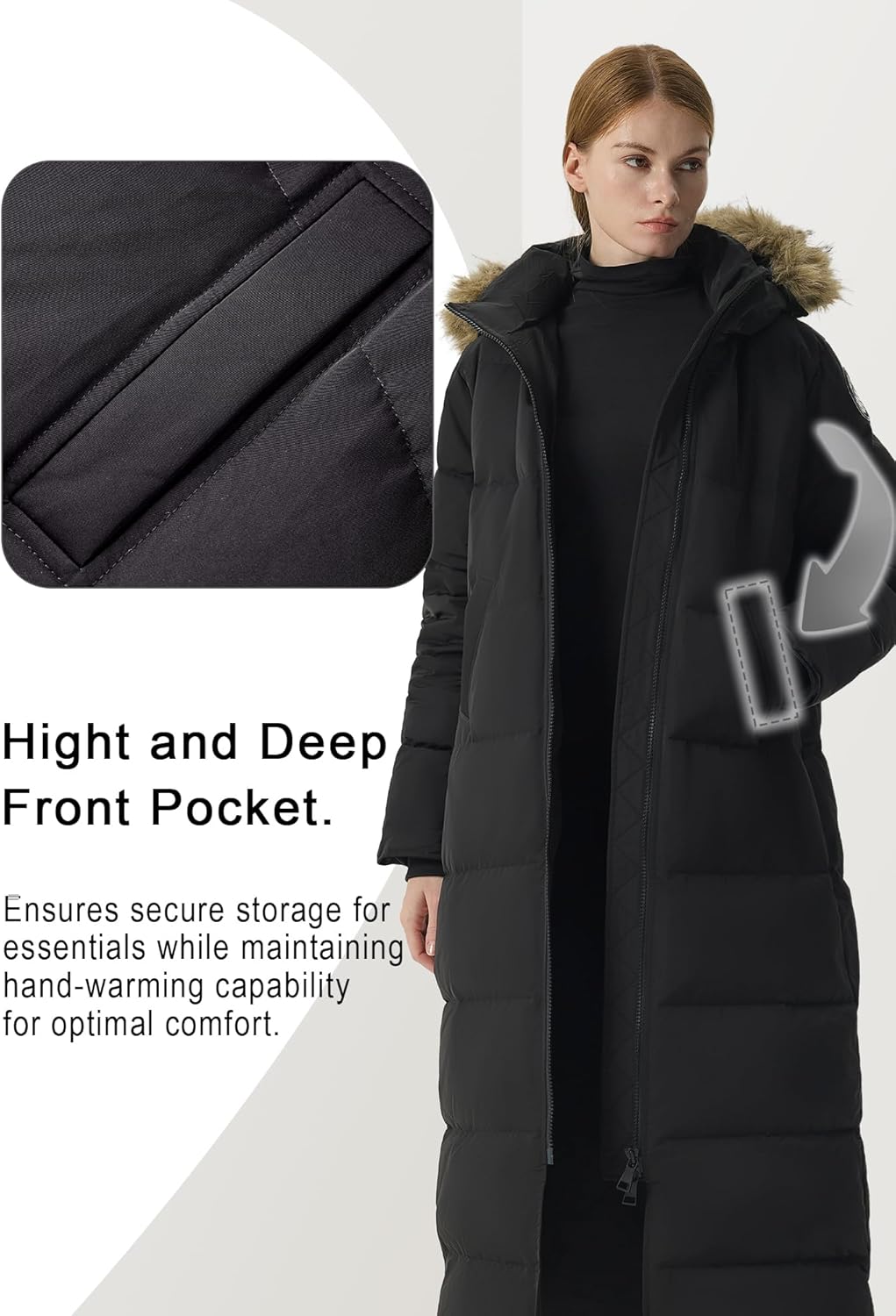 Fitouch Women's Waukee Long Down Coat Parka Jacket | 750+ Fill Power | Full-Length