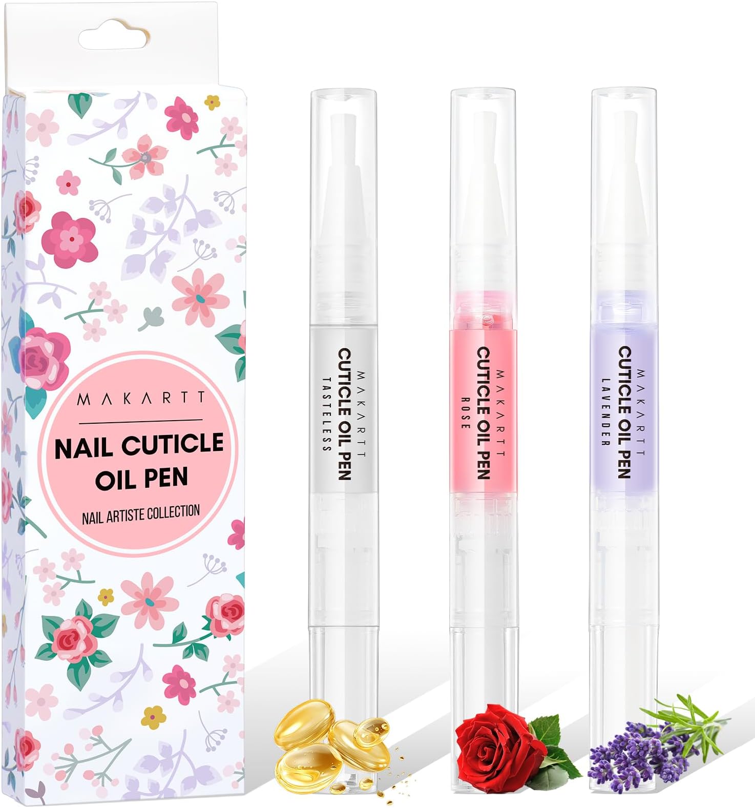 3Pcs Cuticle Oil Pen Nail Care Set, Nail Cuticle Revitalizer Oil 5ML Nail Repair Oil Cuticle Softener Nail Moisturizer Cuticle Care Kit for Acrylic Nail Oil For Manicure w/Vitamin E