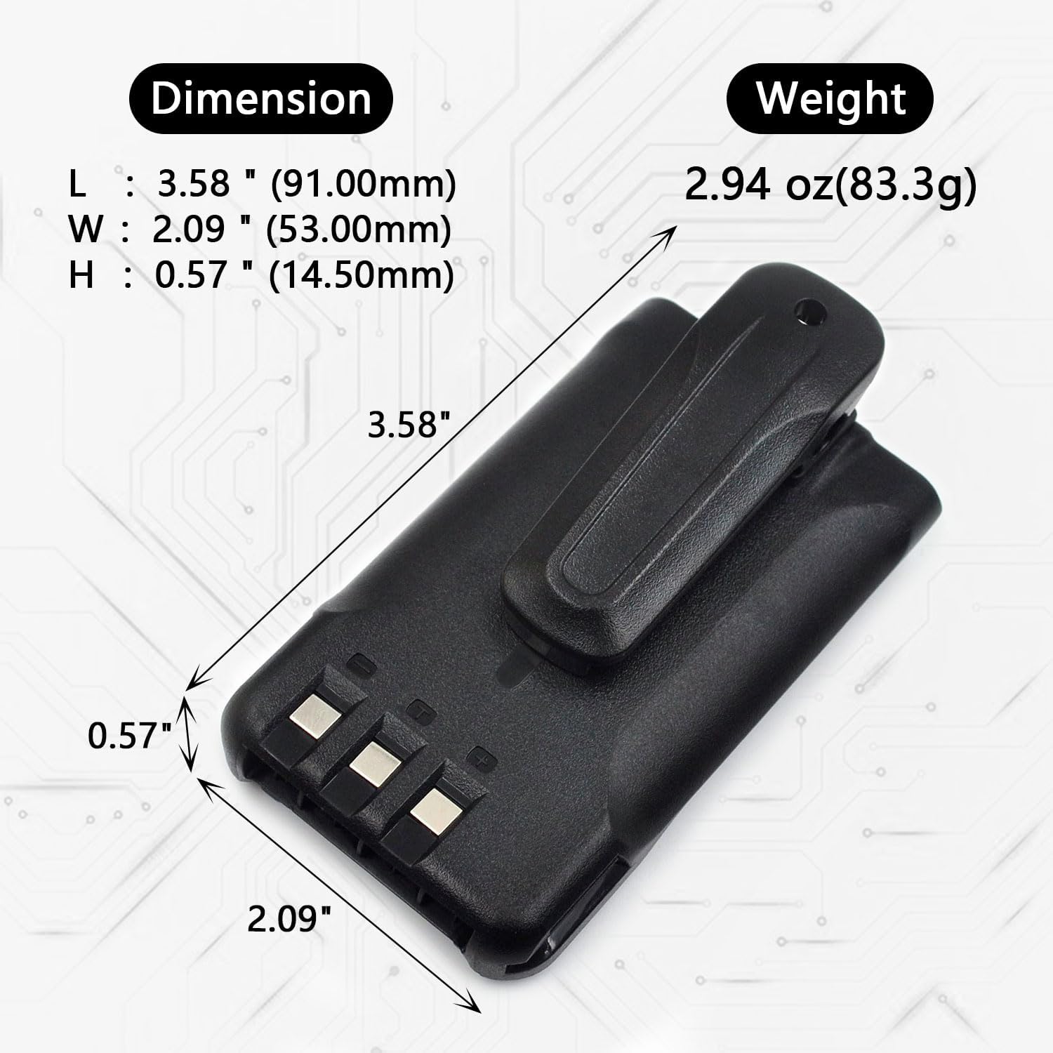 elxjar (2-Pack) High Capacity 1550mAh 7.4V Li-ion Battery Compatible with Kenwood TH-K20 TH-K40 TK-2000 TK-3000 TK-3501 TK-U100 Radios, Fits KNB-63L KNB-65L P/N and KSC-43 Charger