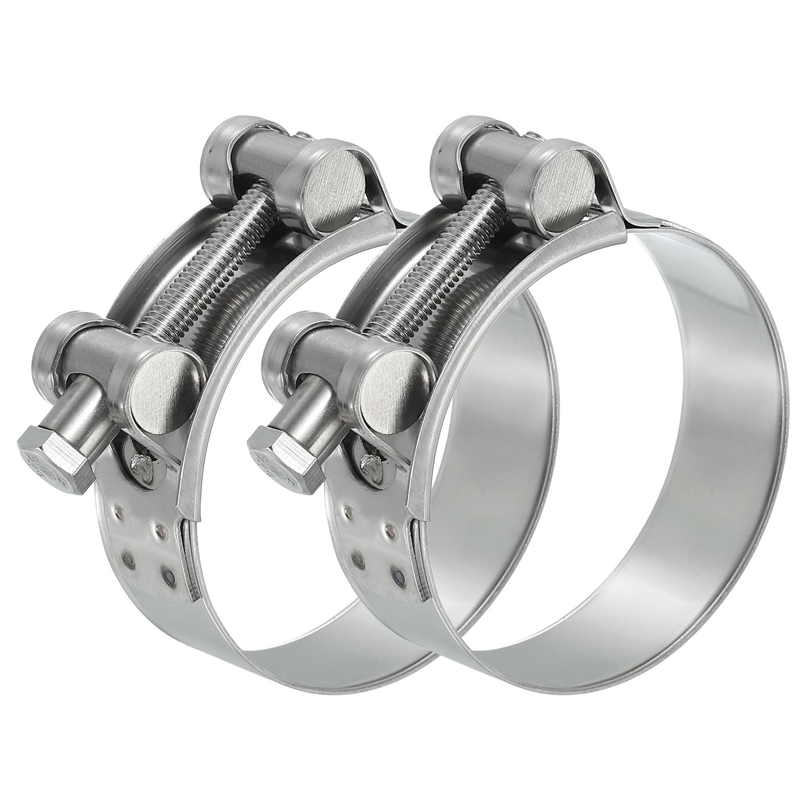 PATIKIL 60-63mm T-Bolt Hose Clamp, 2 Pack Intercooler Pipe Tube Clamps 304 Stainless Steel Radiator Hose Clamp for 2.36"-2.48" Pipe
