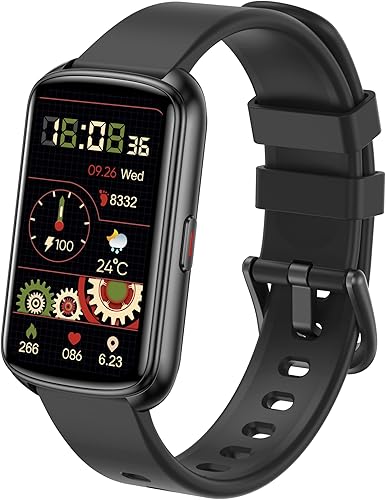 Miniatura 10 de Rastreador de actividad física, reloj inteligente de 1.47 pulgadas, monitor de actividad con pantalla táctil con diseño delgado de banda