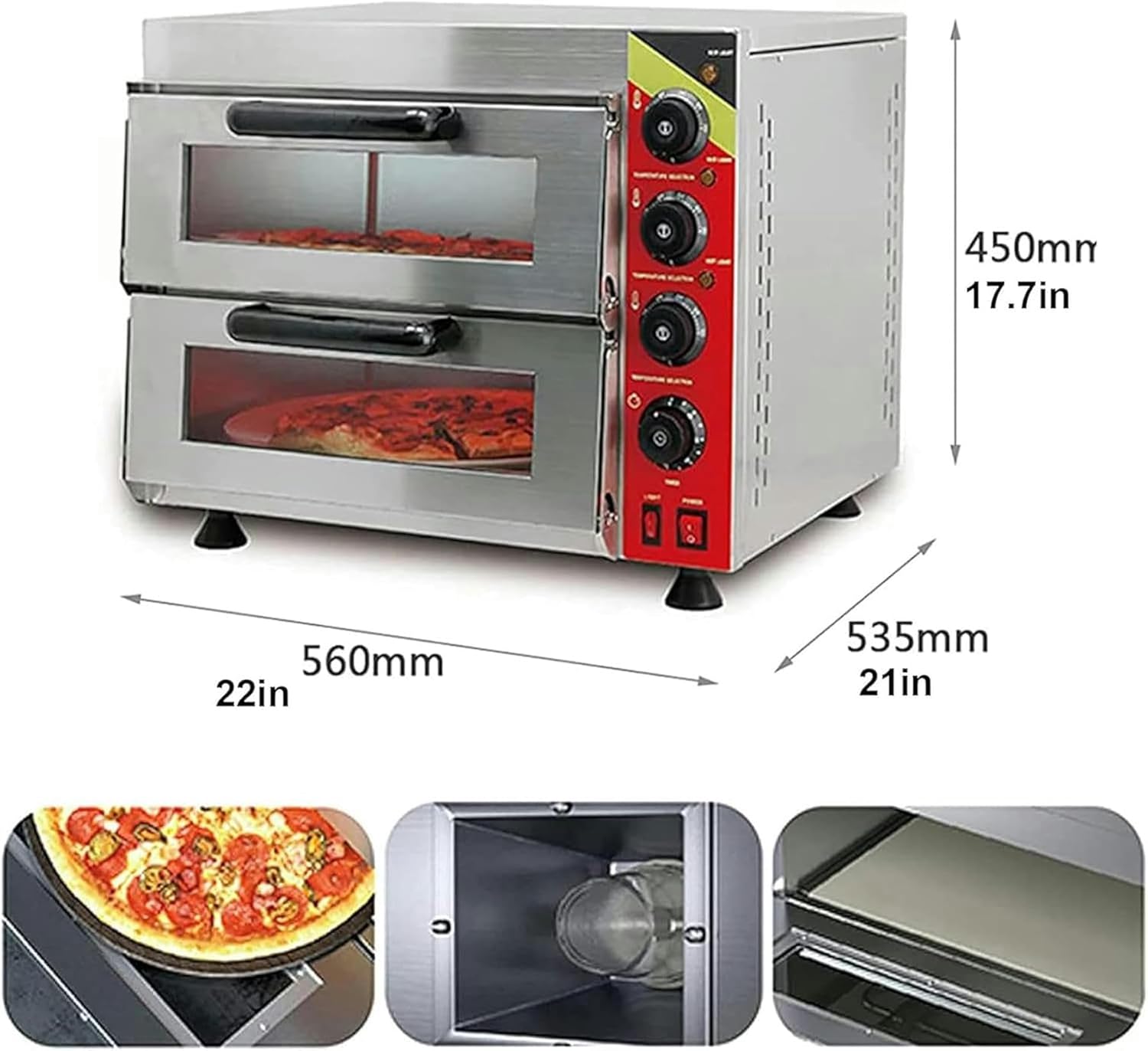 Double Layer Pizza Oven, For Restaurant Kitchen, Multifunctional Bakery And Egg Cake Electrical Equipment: Ideal For Pizza Pretzel Baking