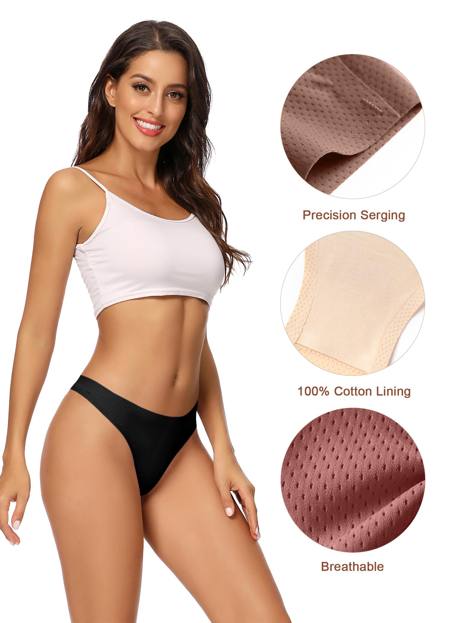 VOENXE Slip Donna Senza Cuciture,Mutande Microfibra,Taglio Laser Invisibili,Biancheria,Multipla Culotte Intimo Mutandine,Mutanda Invisibile, Seamless Underwear Panties,Vita Bassa Media,Pacco da 5
