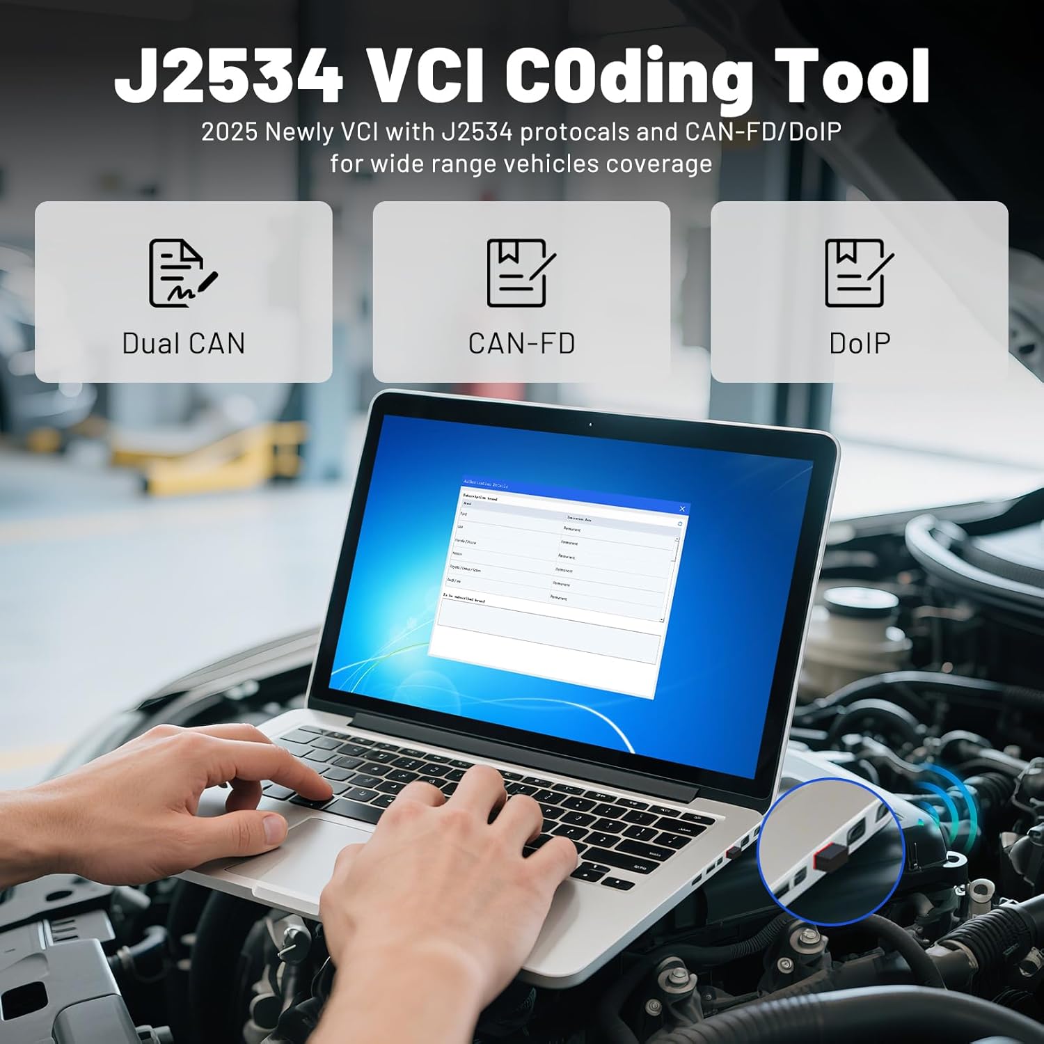 XTS500 J2534 車両通信インターフェース ECU C0ding、J2534/D-PDU/CAN-FD/DolP車対応、強化