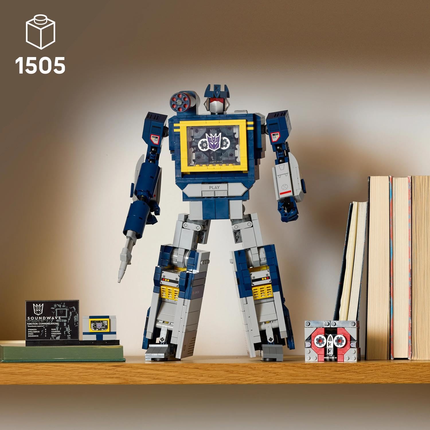 LEGO Icons Transformers: Soundwave 10358 | Model kolekcjonerski, zestaw konstrukcyjny dla dorosłych, prezent dla fana Transformers, dekoracja z klocków, 1505 elementów