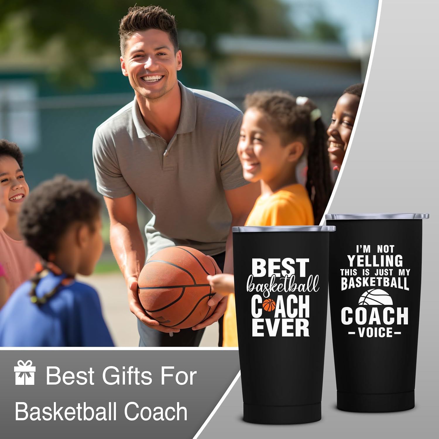 Basketball Coach Gifts for Men Women, Best Coach Gifts Basketball, Coaches Gift from Team Basketballs, Basketballs Coaches Gift Ideas-20 oz Stainless Steel Tumbler - Image 5