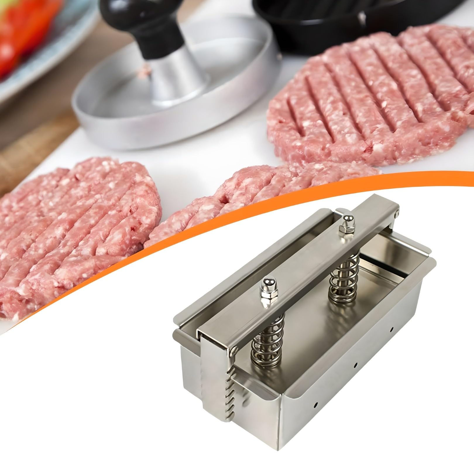 Pressa per carne in acciaio inox, facile da usare, stampo per prosciutto, per salumi, cucina, 200 x 100 x 100 mm, perfetto per chef domestici e amanti della carne